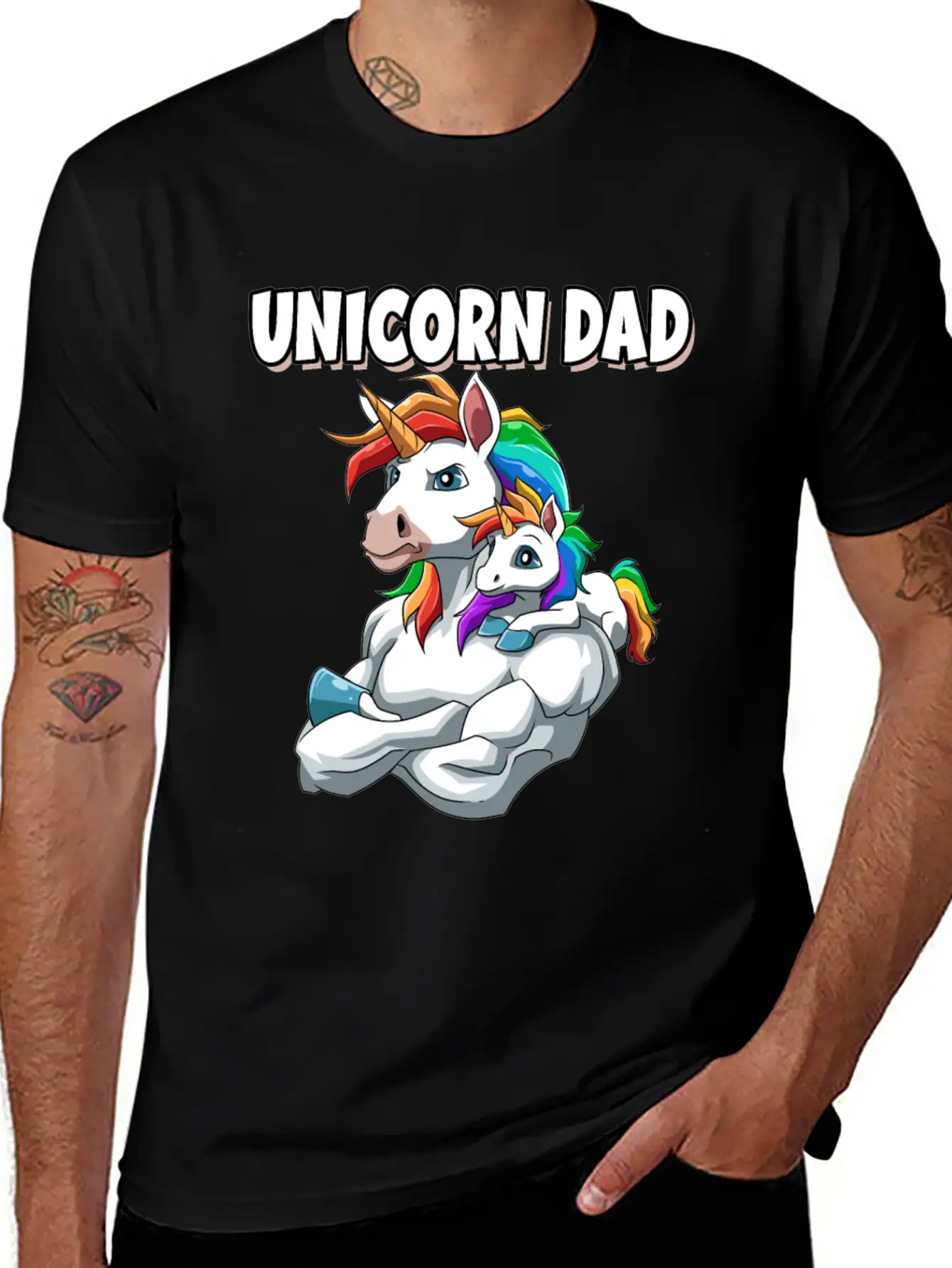 Unicorn Dad For A Unicorn Lovers Relaxed Everyday Tee – Lightweight And Durable Cotton