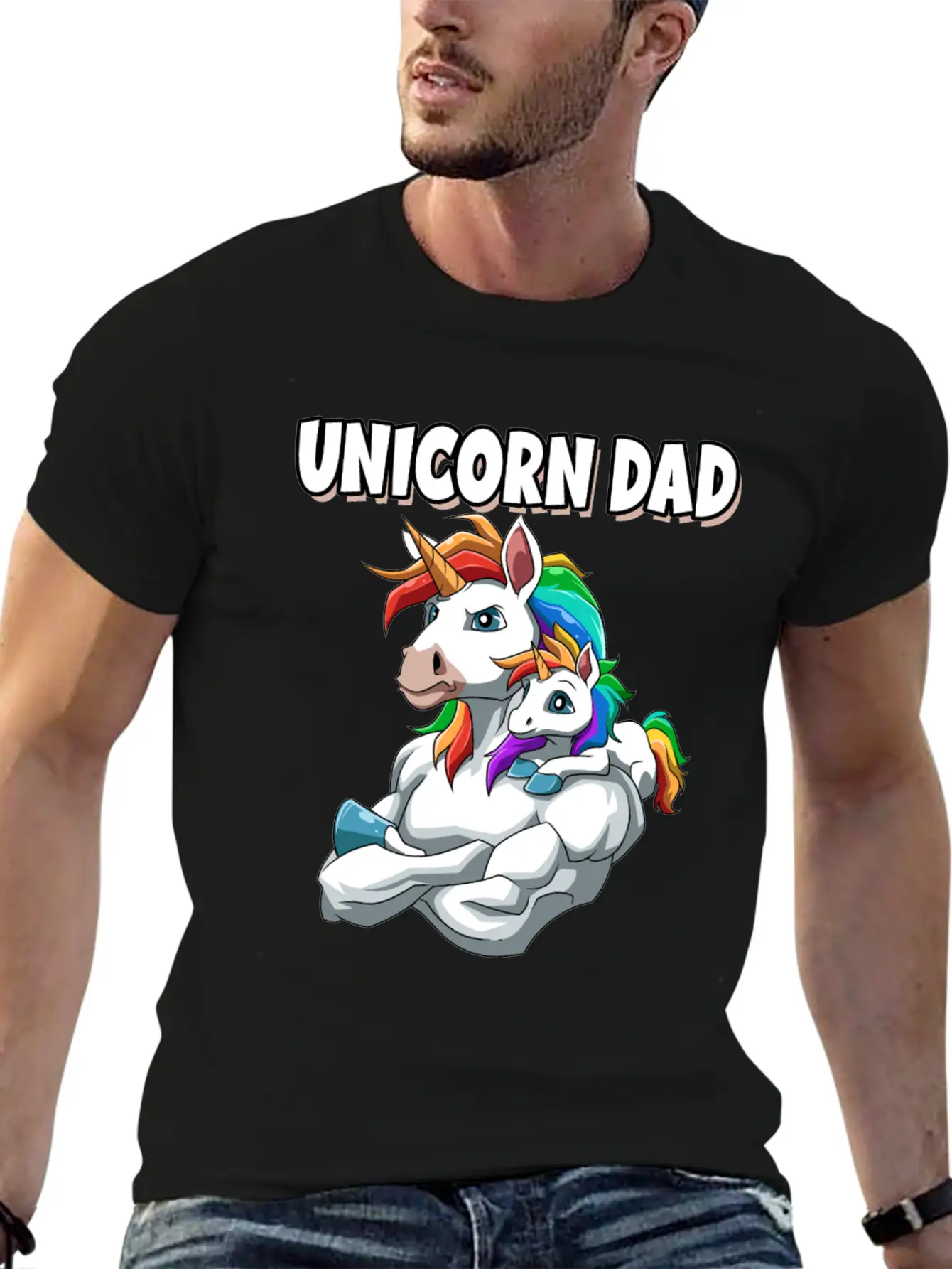 Unicorn Dad For A Unicorn Lovers Relaxed Everyday Tee – Lightweight And Durable Cotton