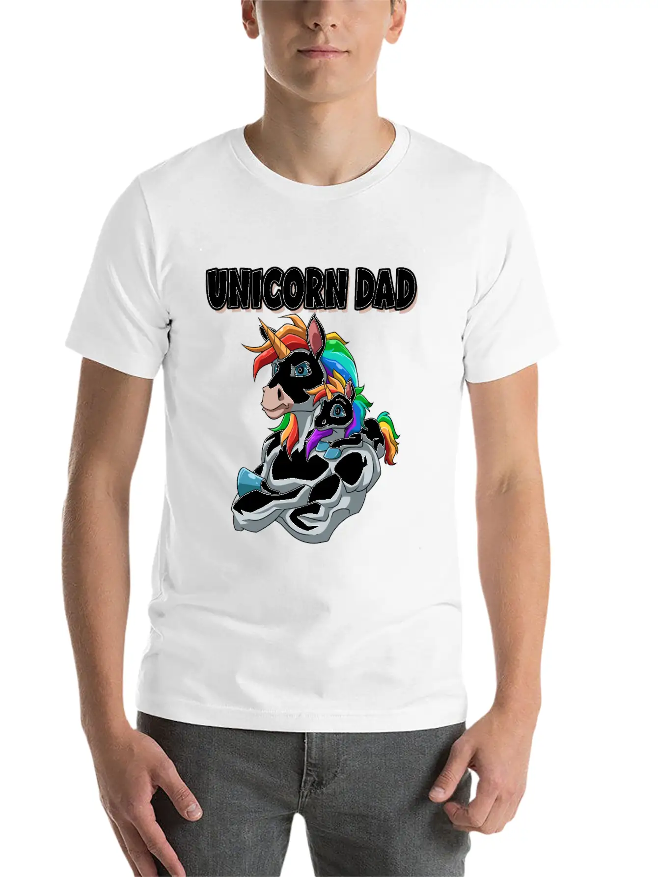 Unicorn Dad For A Unicorn Lovers Relaxed Everyday Tee – Lightweight And Durable Cotton