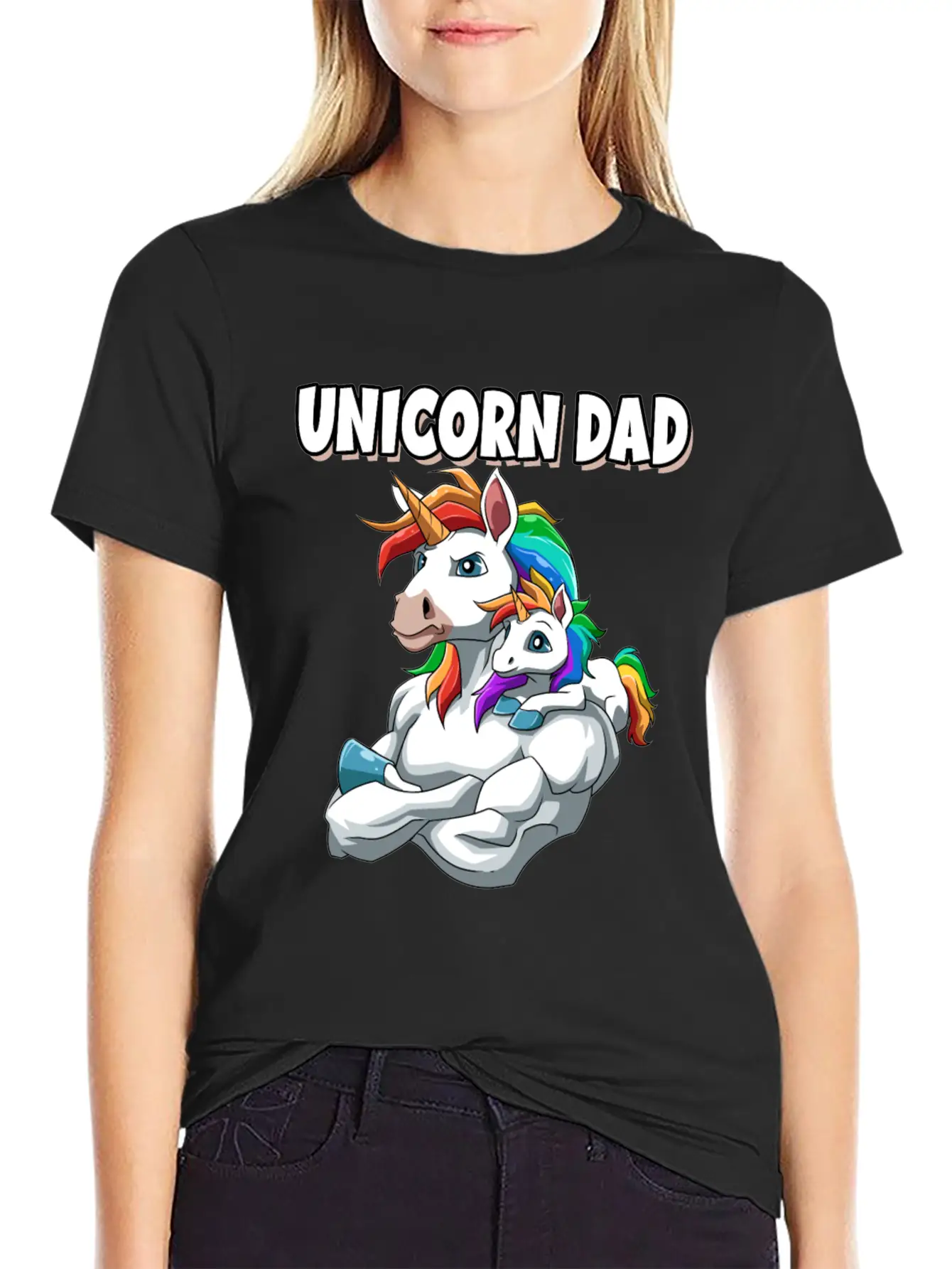 Unicorn Dad For A Unicorn Lovers Relaxed Everyday Tee – Lightweight And Durable Cotton