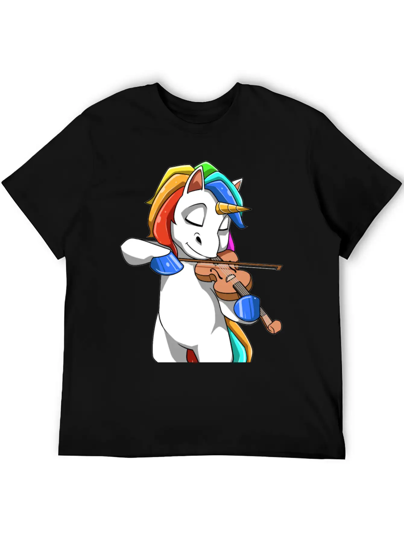 Unicorn Plays The Violin Stylish Everyday T-Shirt – Unisex Basic Cotton Tee