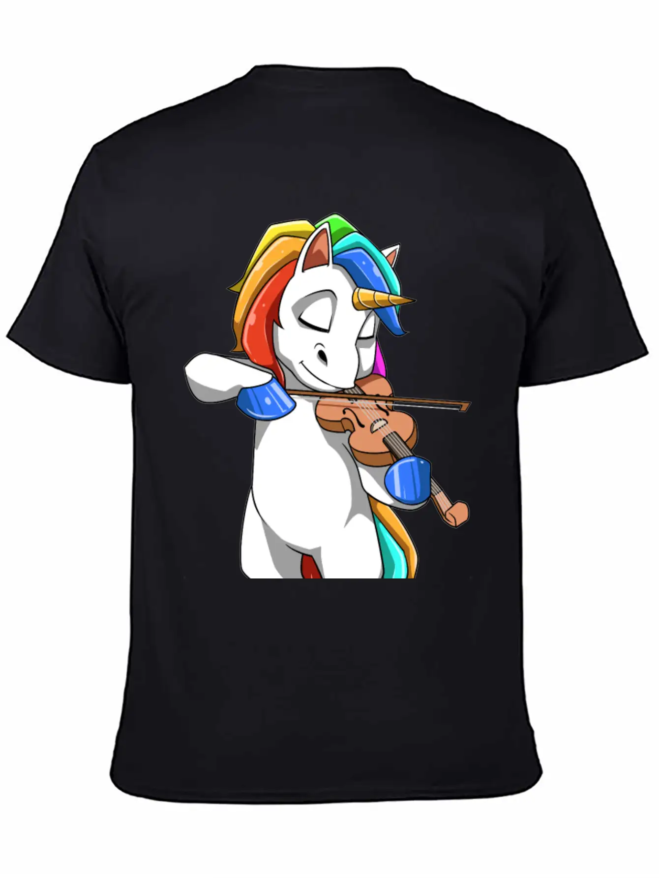 Unicorn Plays The Violin Stylish Everyday T-Shirt – Unisex Basic Cotton Tee