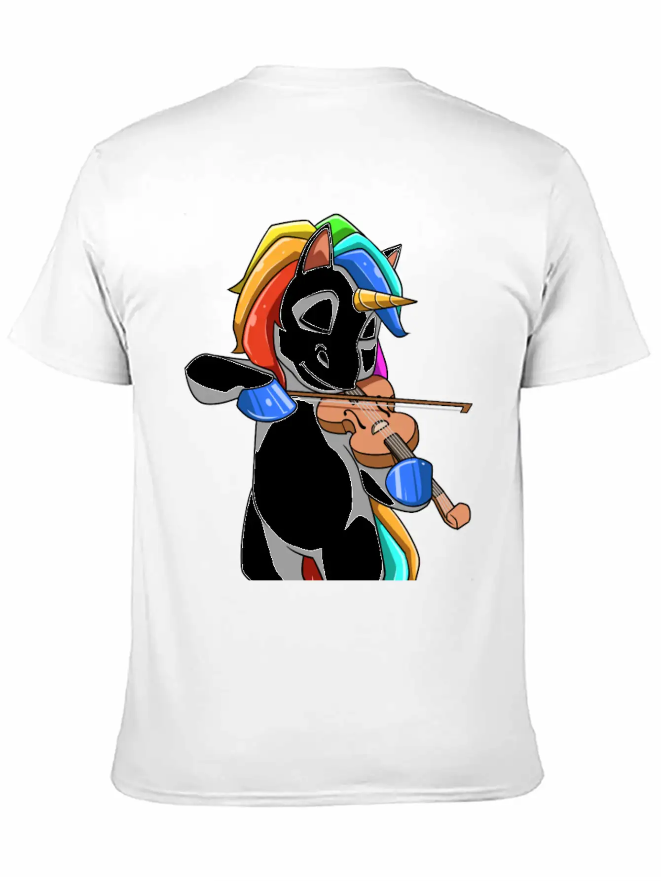 Unicorn Plays The Violin Stylish Everyday T-Shirt – Unisex Basic Cotton Tee