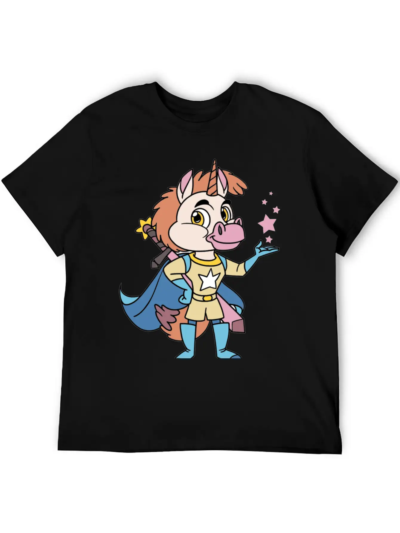 Unicorn Superhero Lightweight Cotton T-Shirt – Daily Comfort Graphic Shirt