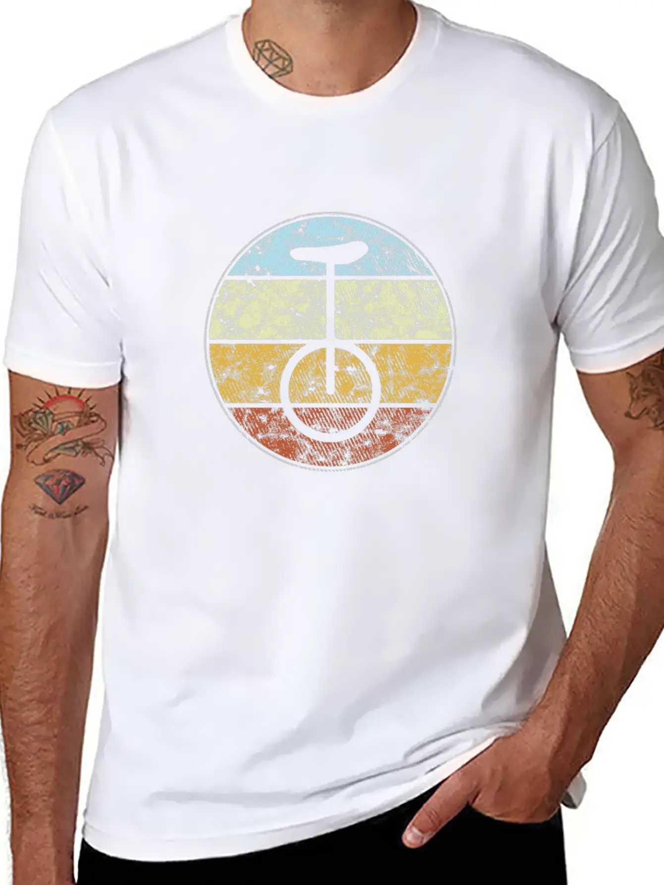 Unicycle Retro Unisex Casual T-Shirt – Clean Design For Daily Comfort