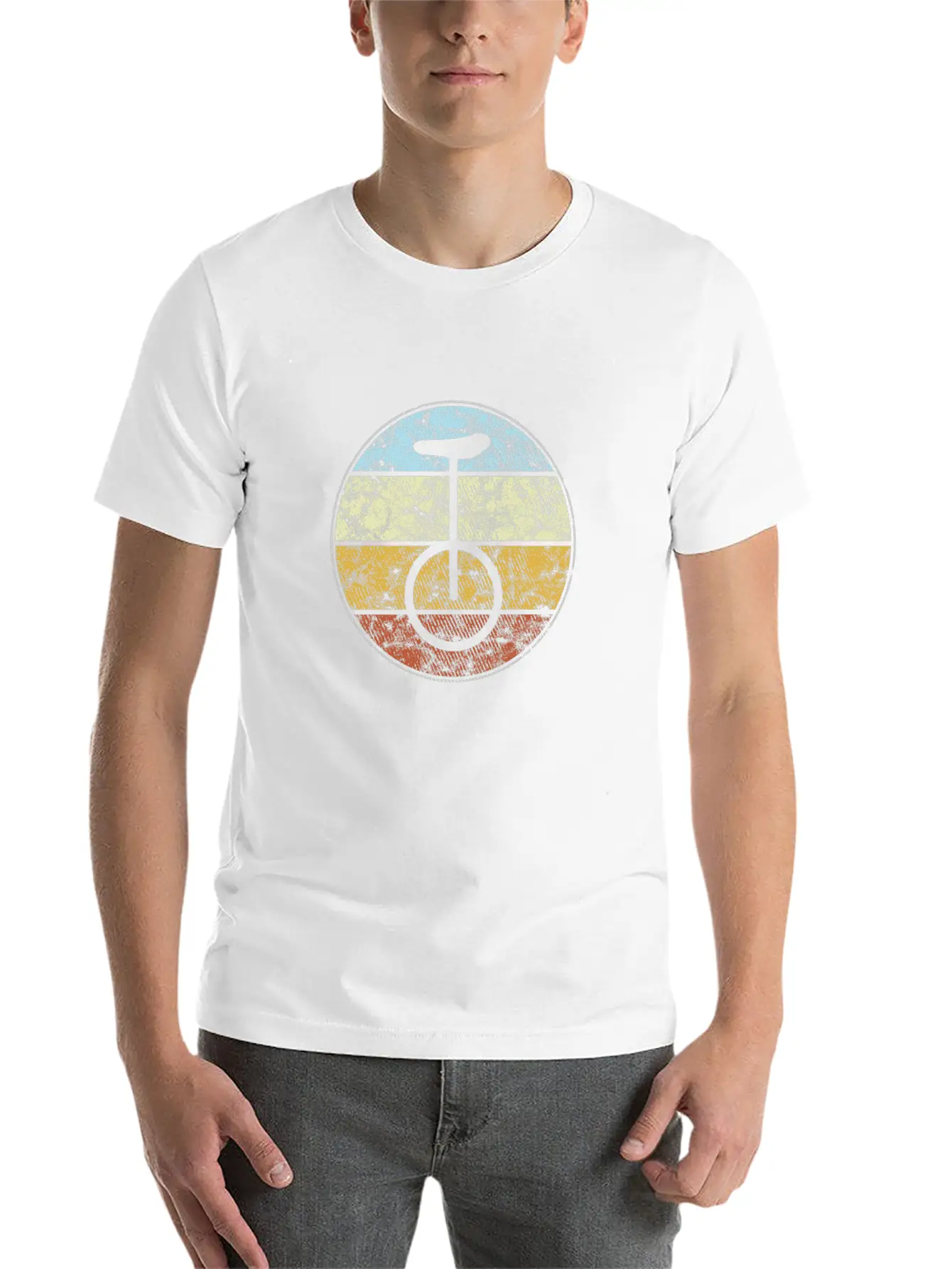 Unicycle Retro Unisex Casual T-Shirt – Clean Design For Daily Comfort
