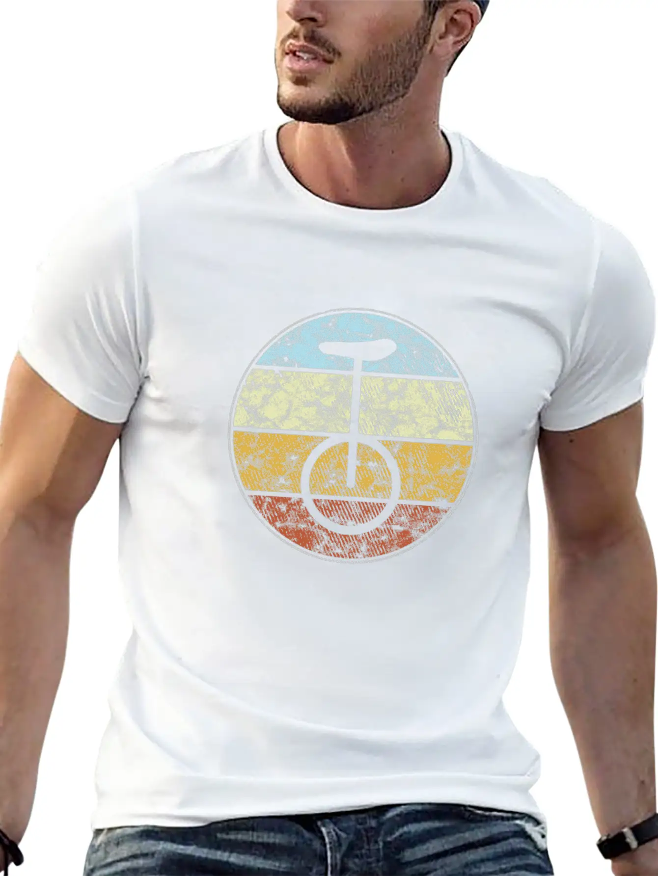 Unicycle Retro Unisex Casual T-Shirt – Clean Design For Daily Comfort