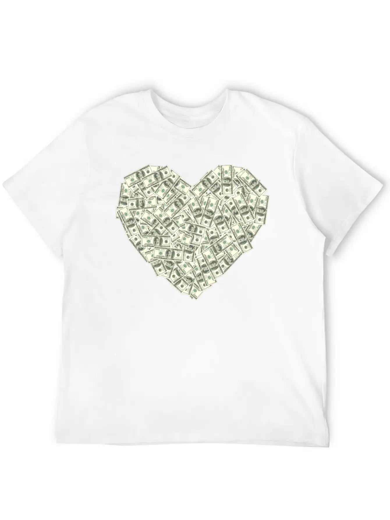 US Dollar Heart Shape, Love Money Modern Fit Casual T-Shirt – Clean And Versatile Design