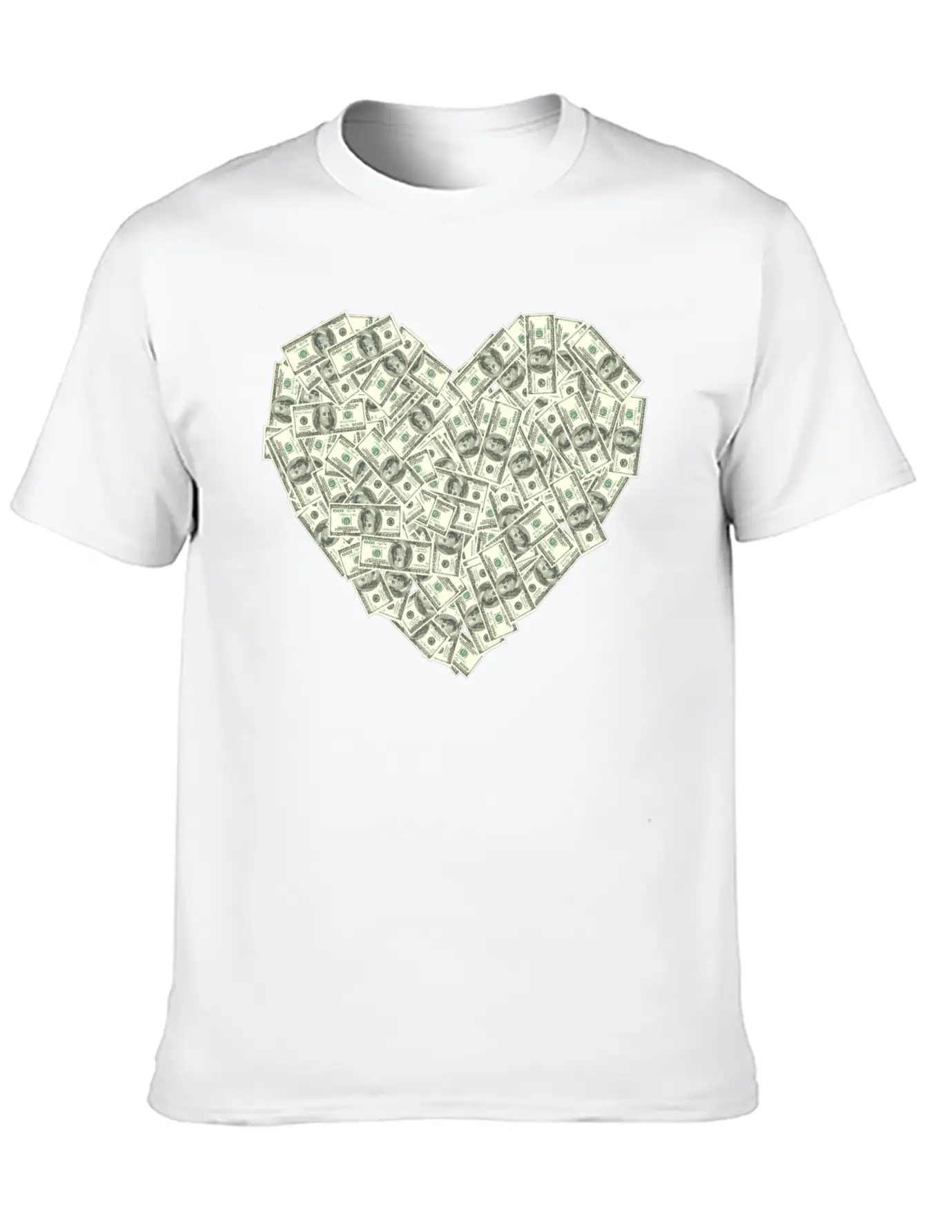 US Dollar Heart Shape, Love Money Modern Fit Casual T-Shirt – Clean And Versatile Design