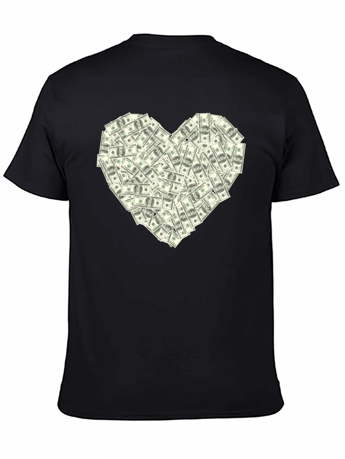 US Dollar Heart Shape, Love Money Modern Fit Casual T-Shirt – Clean And Versatile Design