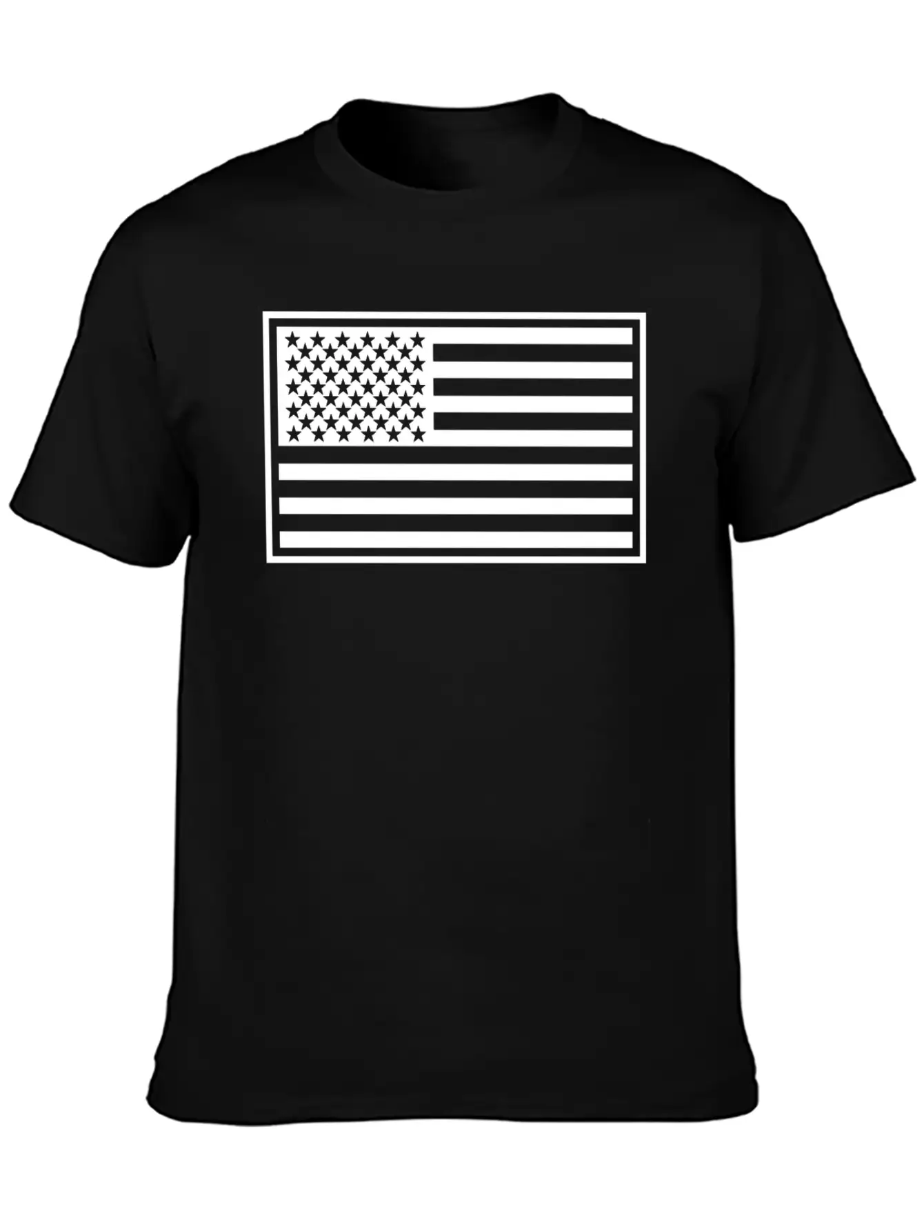 US Flag In White Modern Fit Casual T-Shirt ��� Clean And Versatile Design