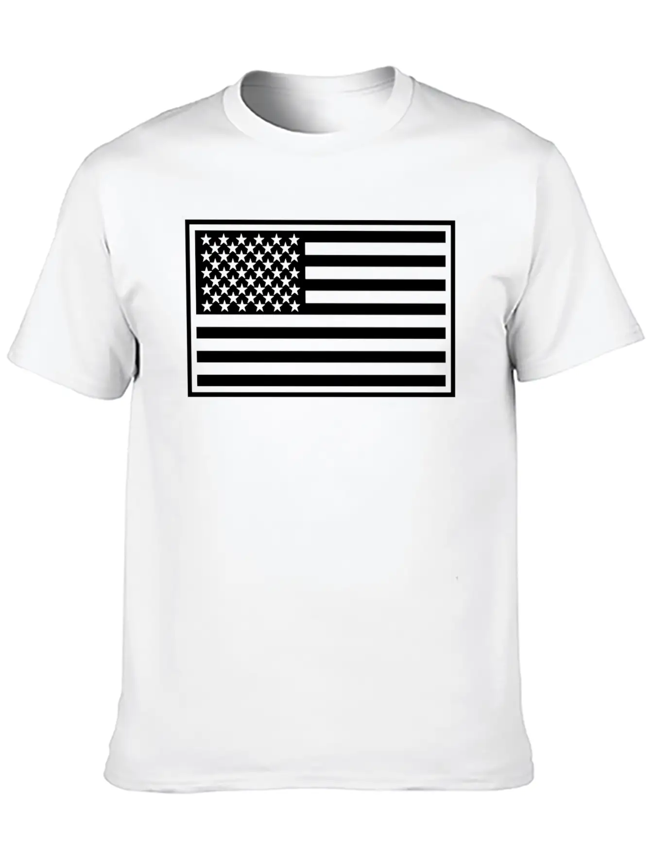 US Flag In White Modern Fit Casual T-Shirt ��� Clean And Versatile Design