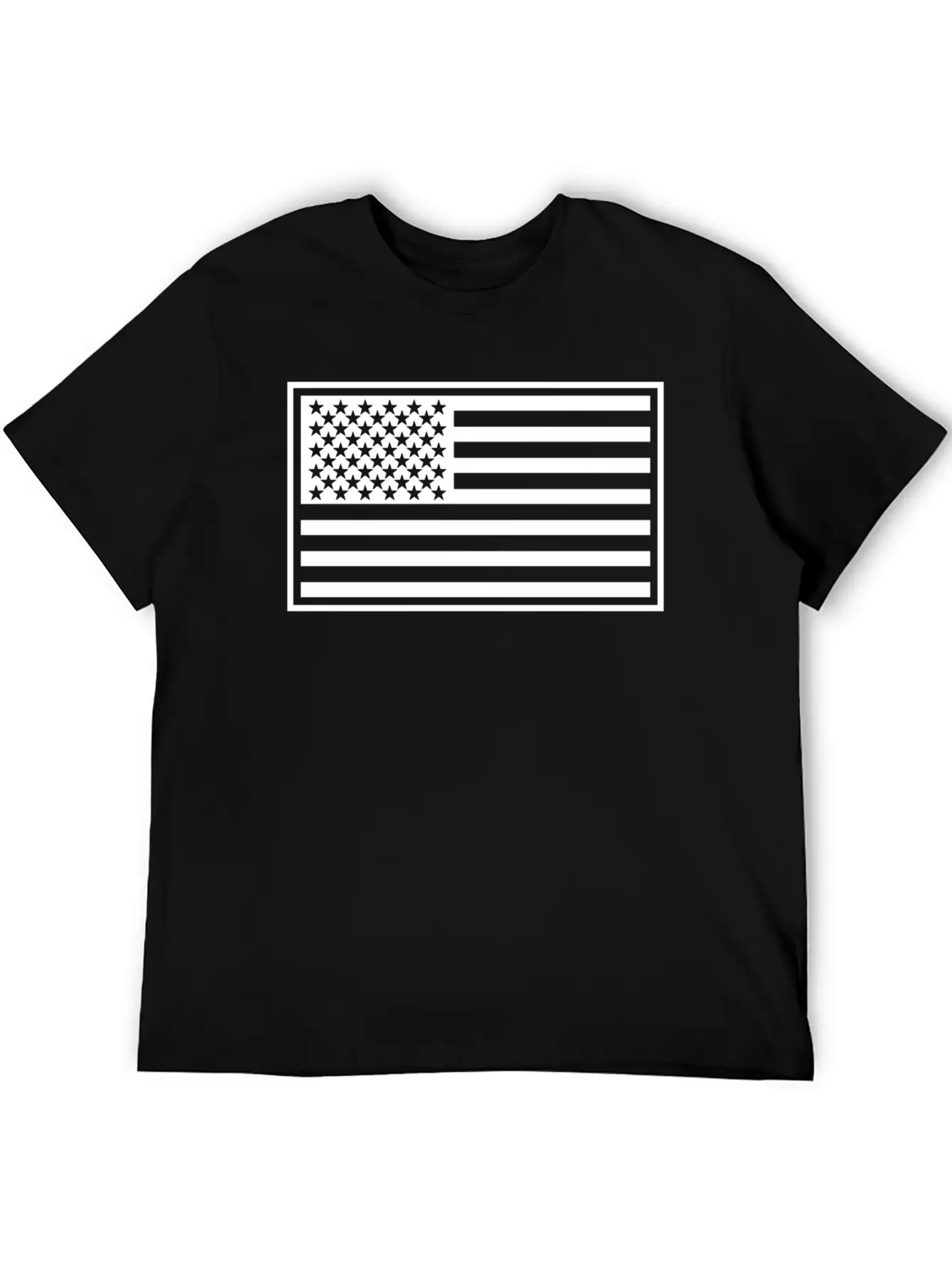 US Flag In White Modern Fit Casual T-Shirt ��� Clean And Versatile Design
