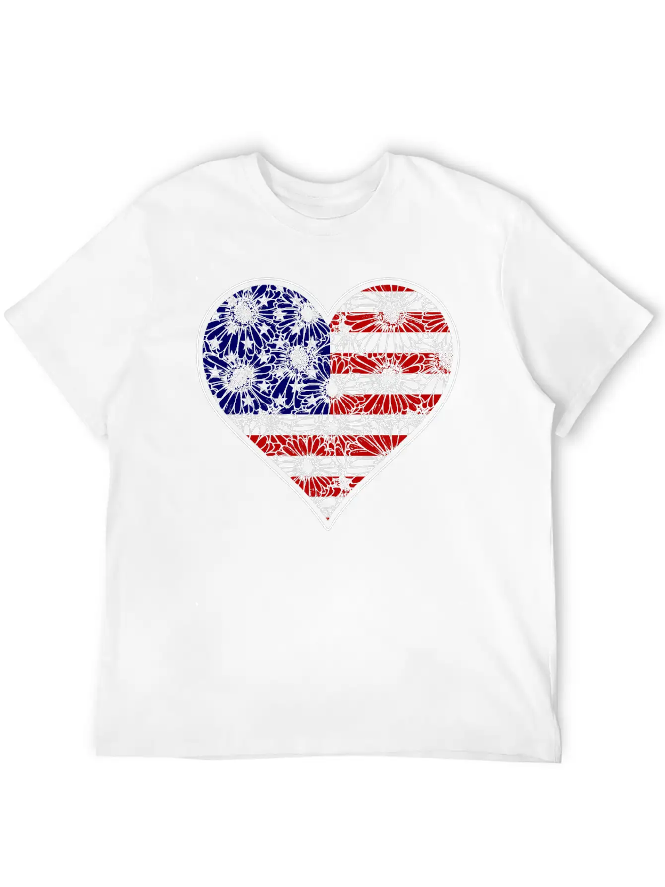 US Patriotic Heart With US FLAG 4th Of July Comfortable Minimalist Graphic Tee – Summer Style Essential