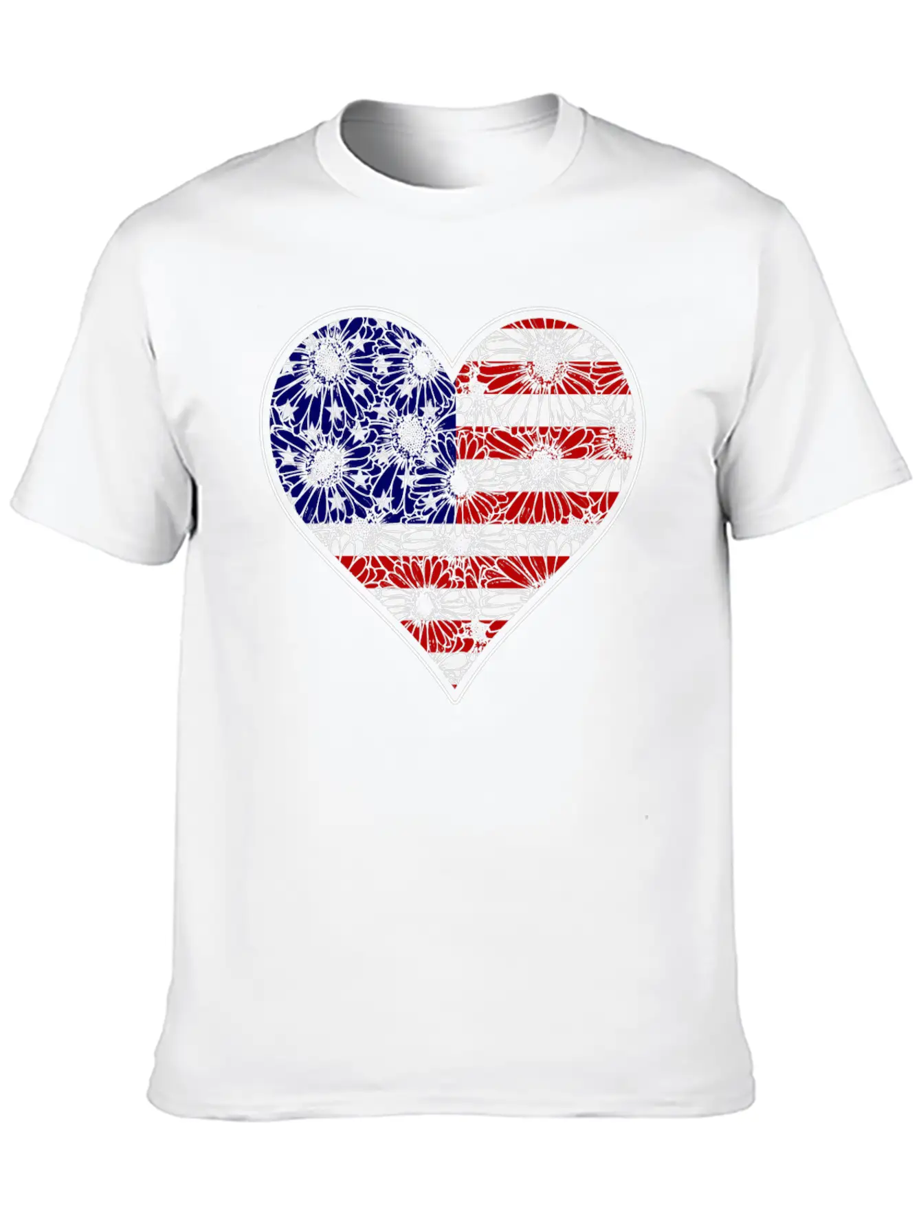 US Patriotic Heart With US FLAG 4th Of July Comfortable Minimalist Graphic Tee – Summer Style Essential