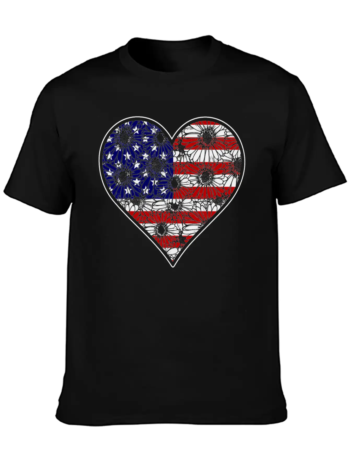 US Patriotic Heart With US FLAG 4th Of July Comfortable Minimalist Graphic Tee – Summer Style Essential