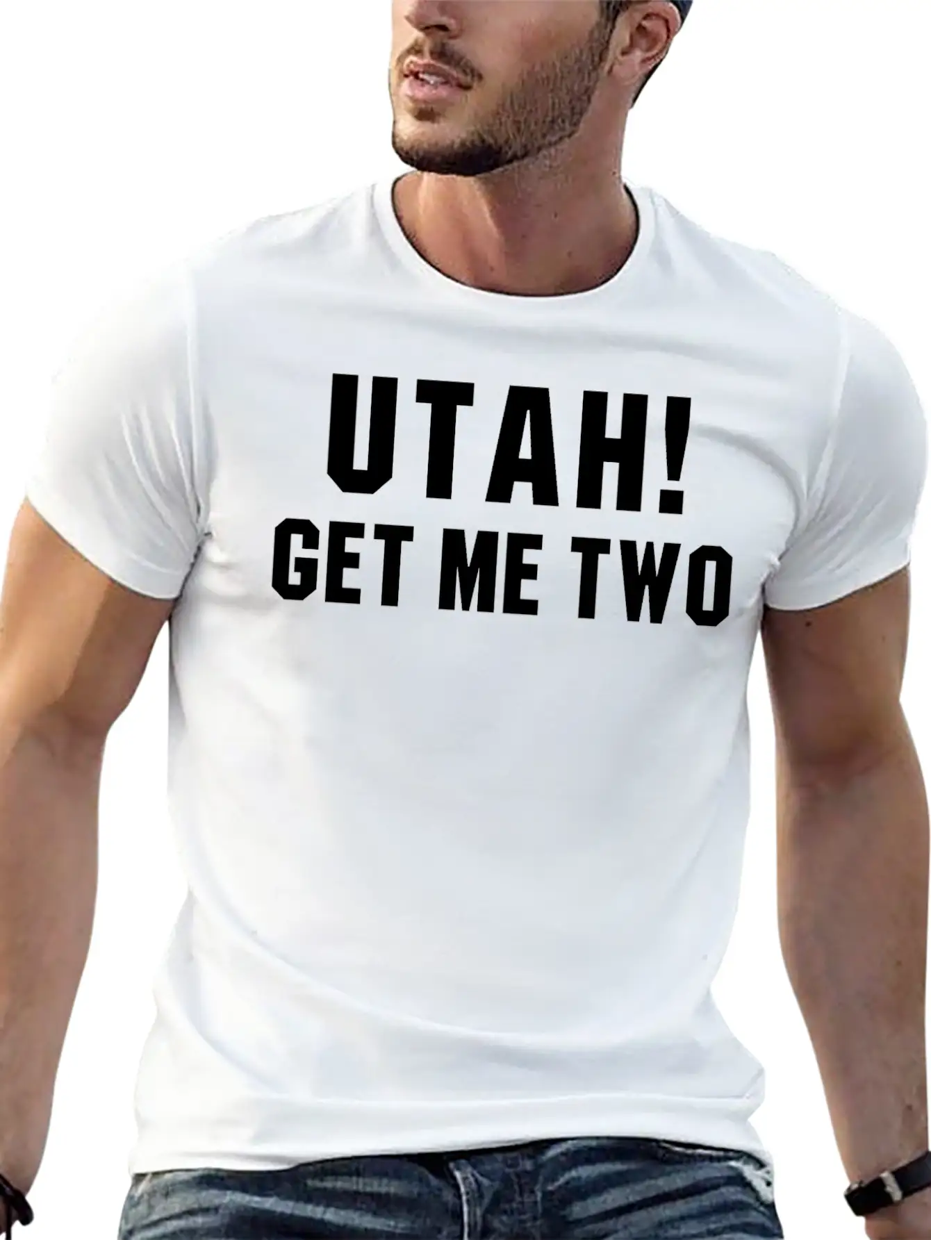 UTAH GET ME TWO POINT BREAK Quote Basic Graphic T-Shirt – Daily Comfort In Soft Cotton
