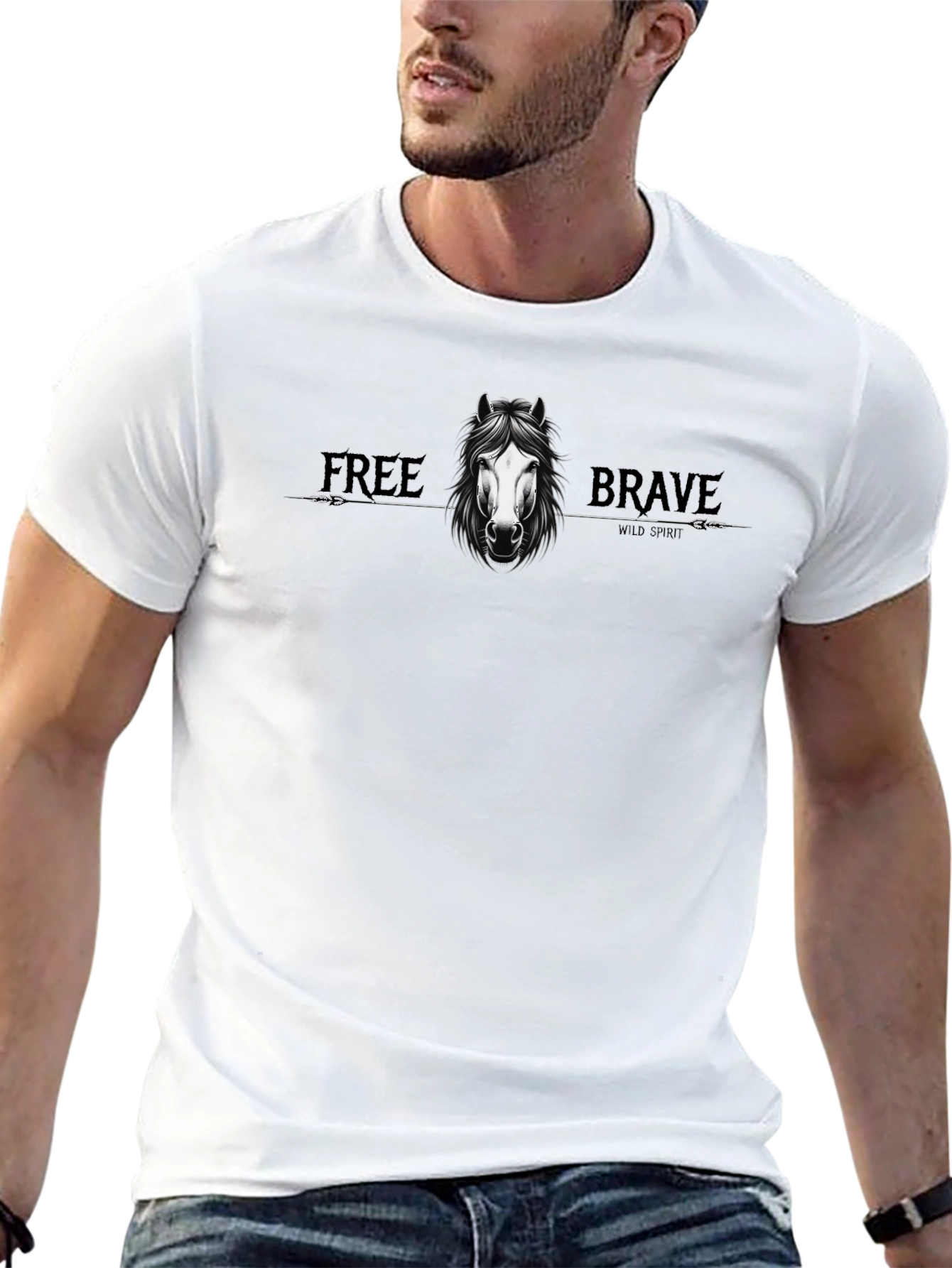 Wild Spirit Tee: Free Brave Horse Graphic T-Shirt