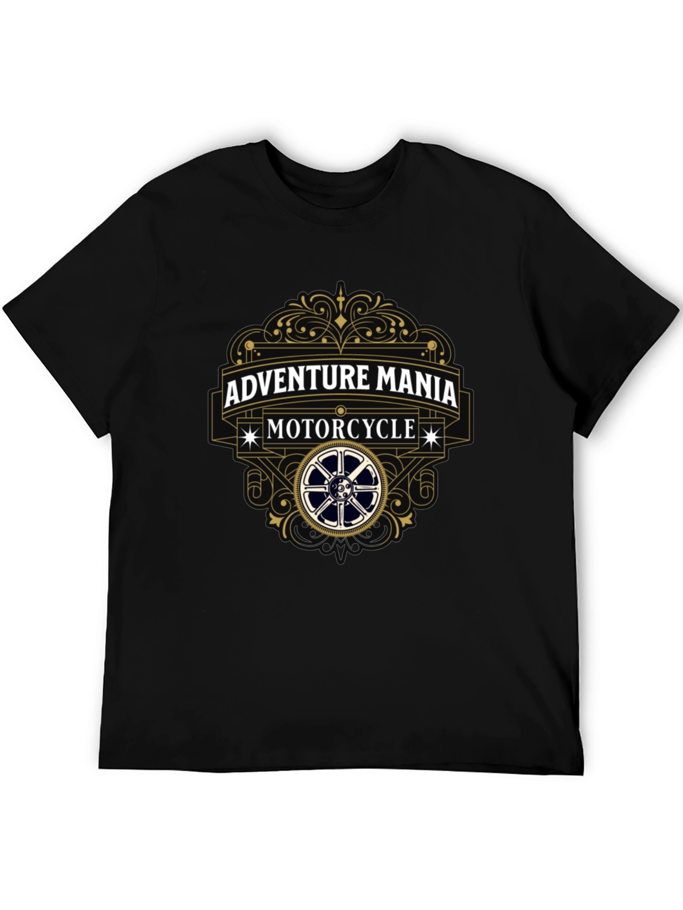 Adventure Mania Motorcycle T-Shirt - Black