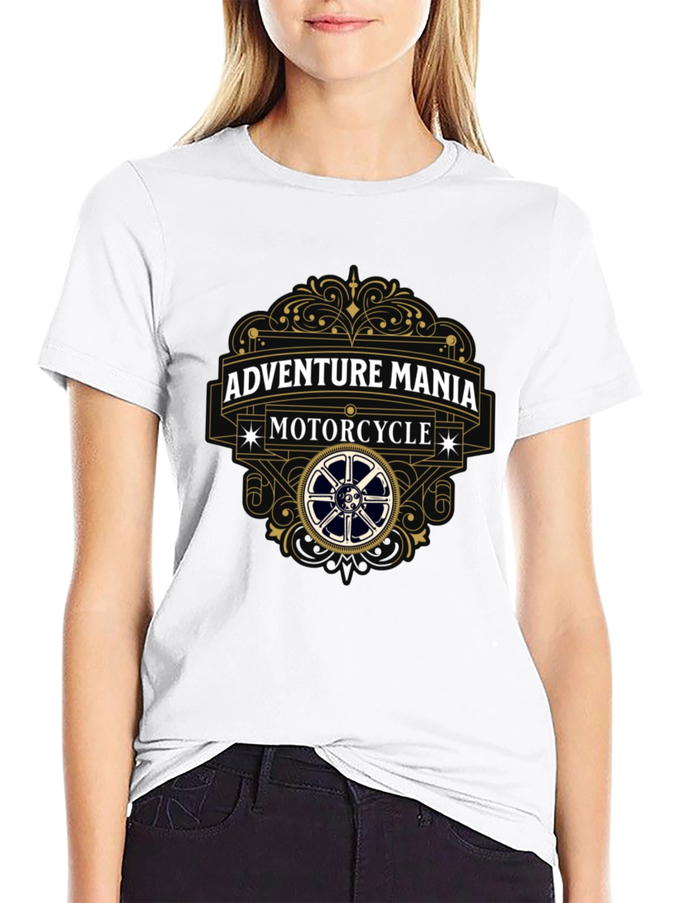 Adventure Mania Motorcycle T-Shirt - Black