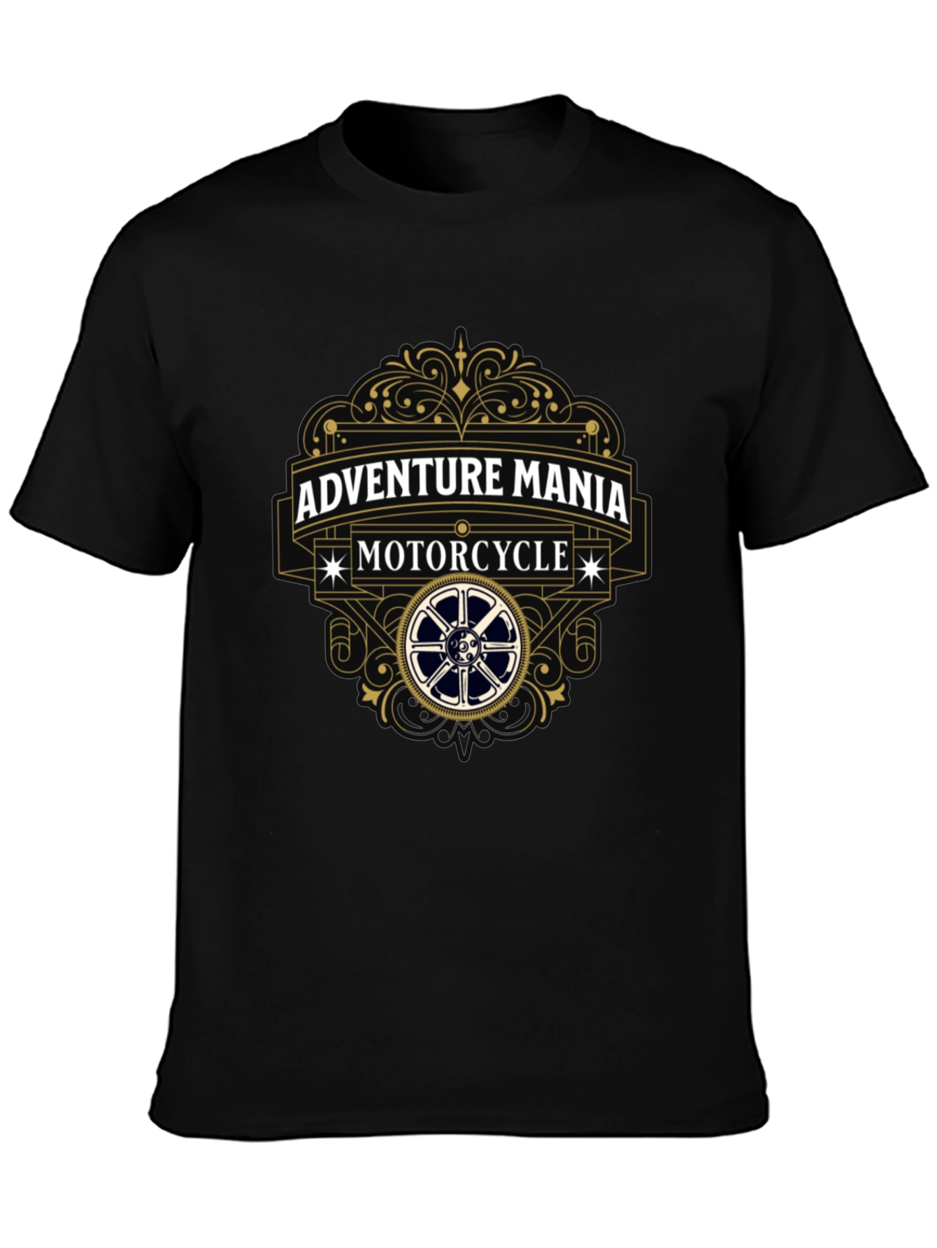 Adventure Mania Motorcycle T-Shirt - Black