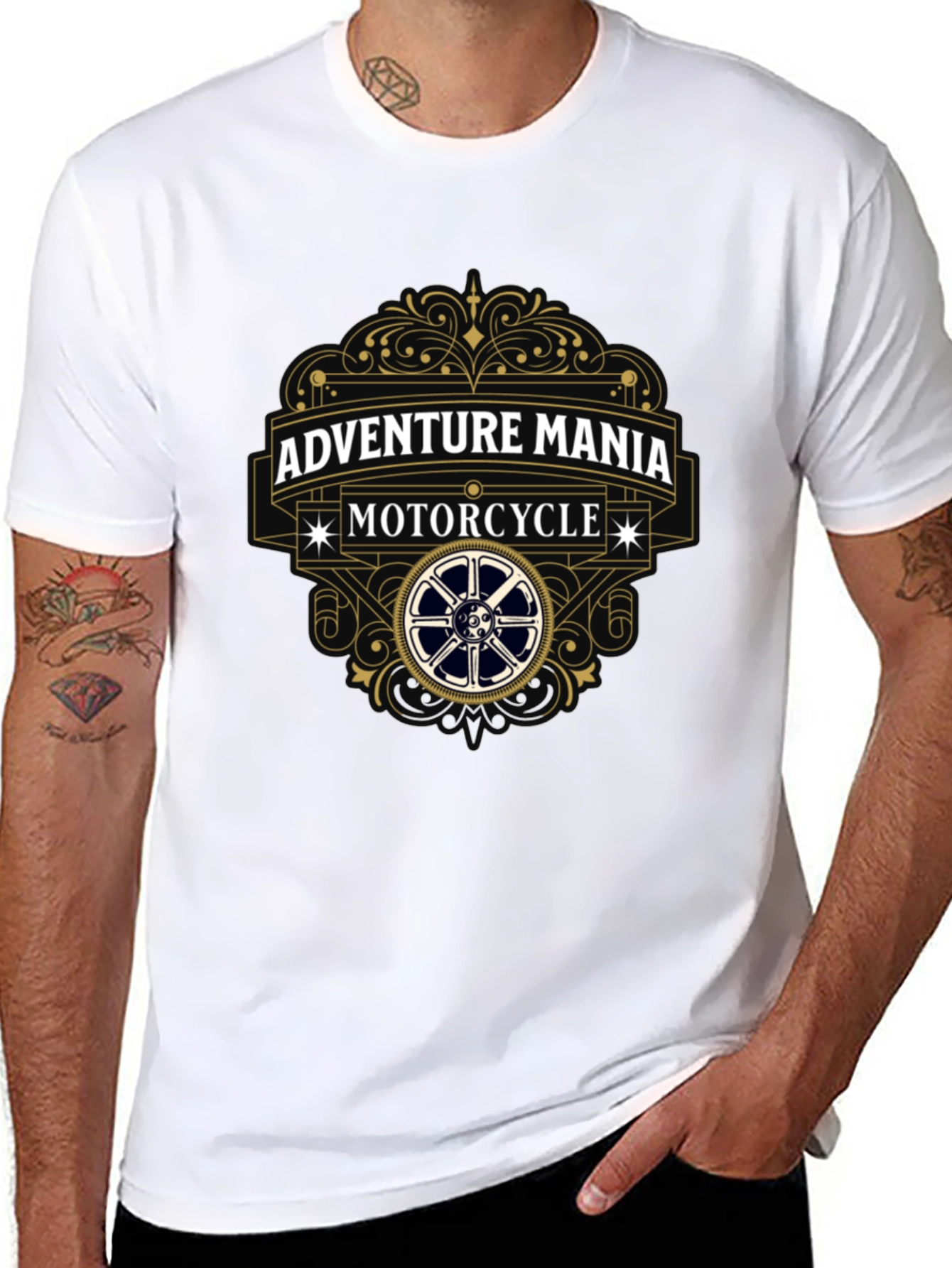 Adventure Mania Motorcycle T-Shirt - Black