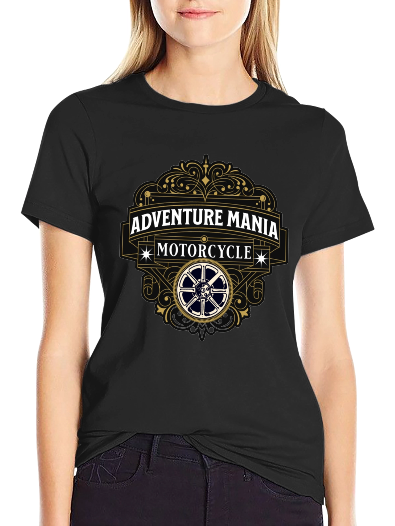 Adventure Mania Motorcycle T-Shirt - Black