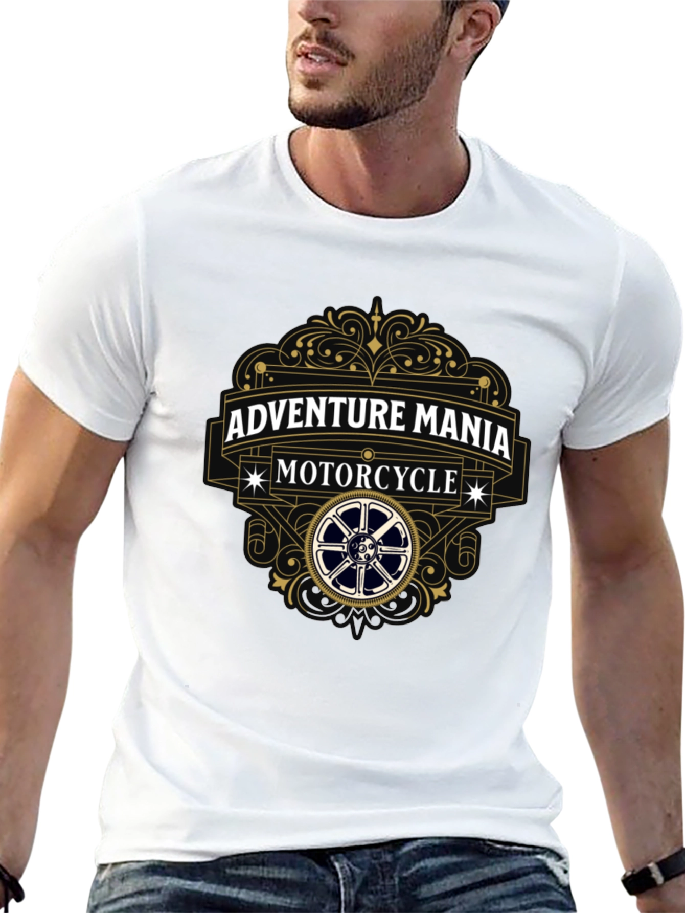 Adventure Mania Motorcycle T-Shirt - Black