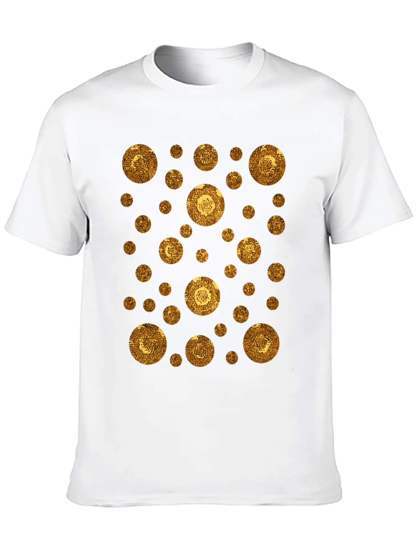 Varying Gold Coins Sizes Unisex Casual T-Shirt – Clean Design For Daily Comfort