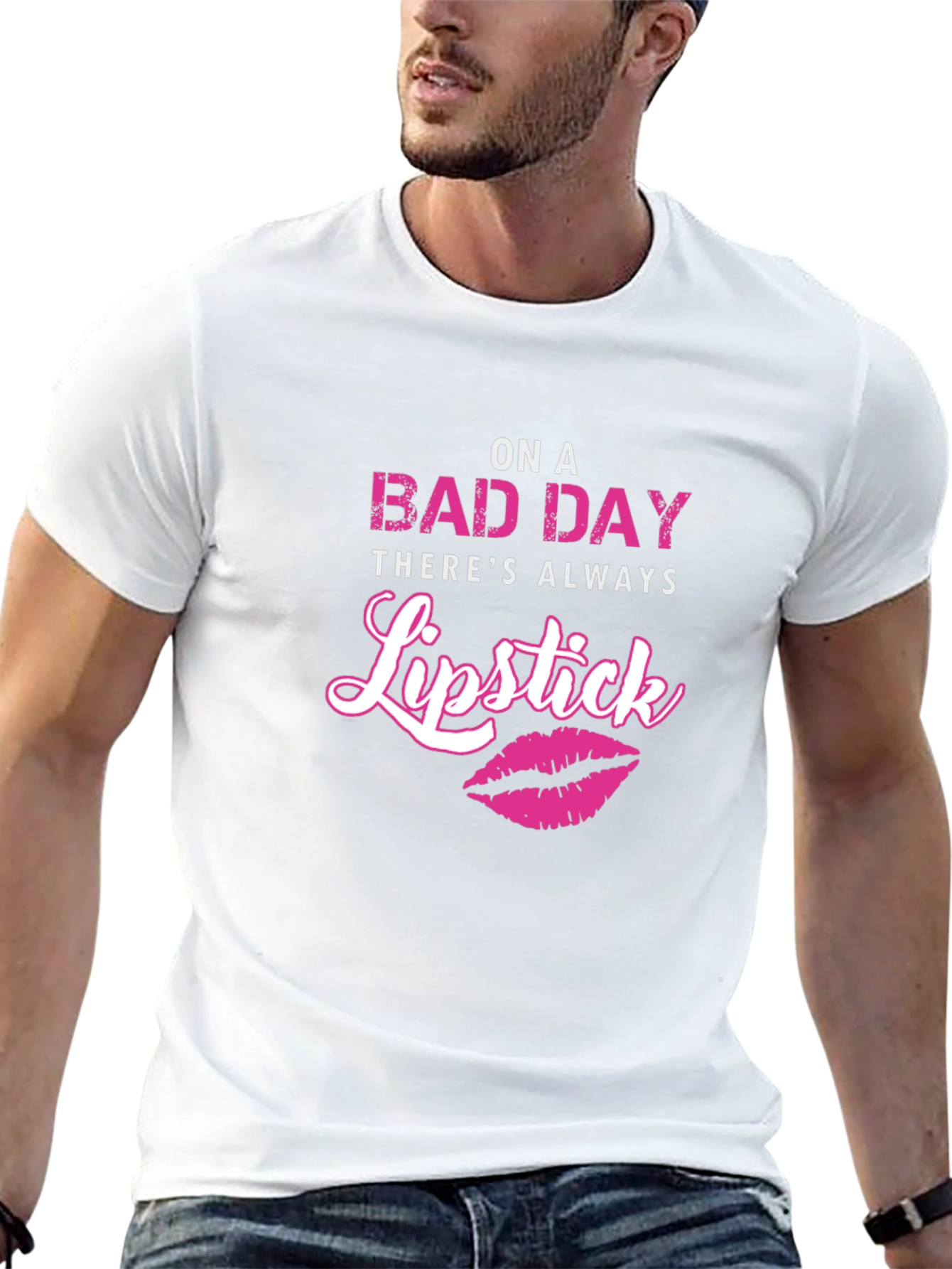 On A Bad Day Lipstick Graphic Tee