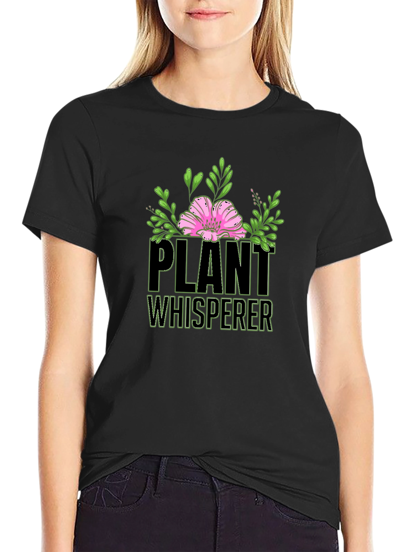 Plant Whisperer Graphic T-Shirt - Black Cotton Tee