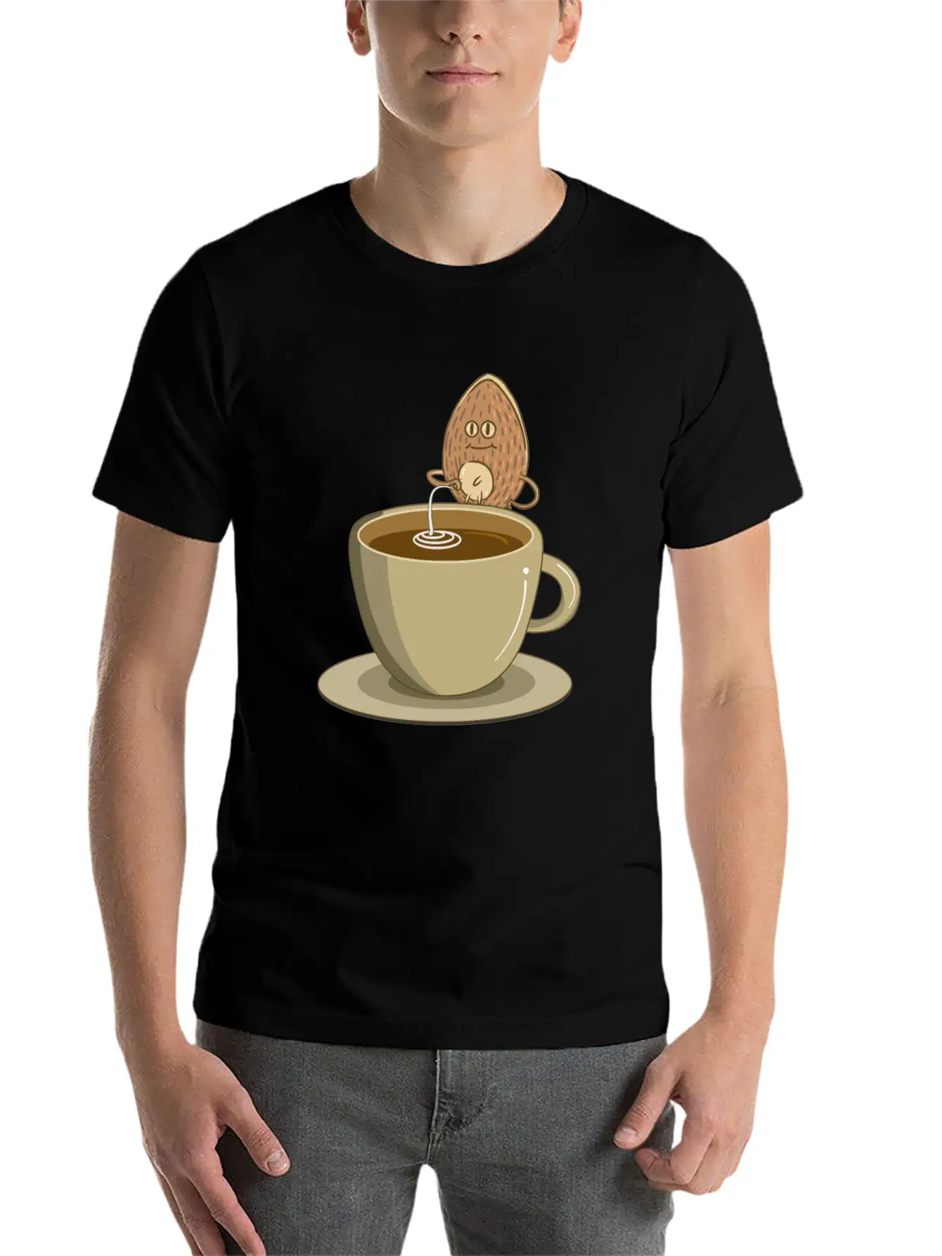 Vegan Vaganer Almond Milk Organic Milk Coffee Modern Fit Casual T-Shirt ��� Clean And Versatile Design