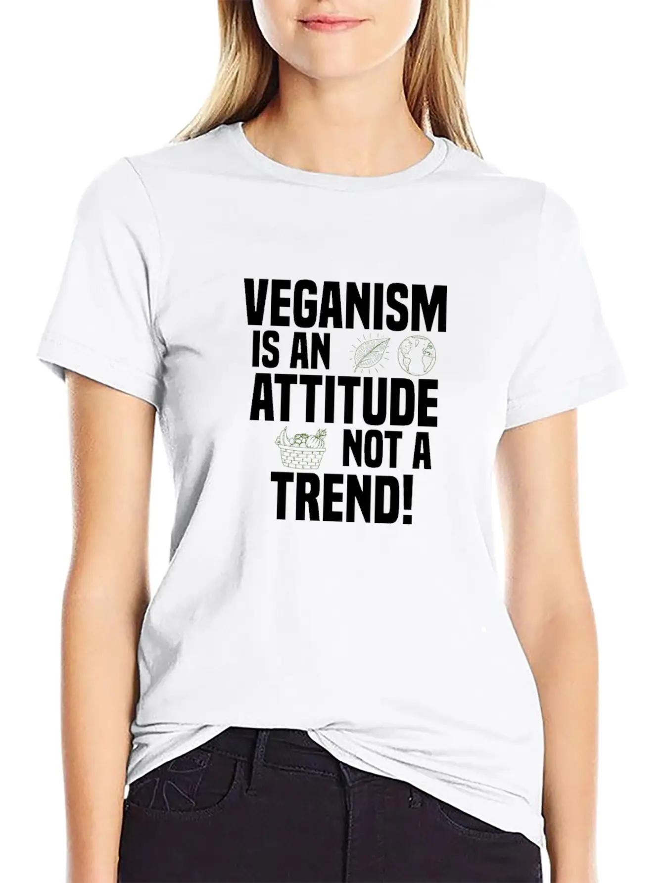 Vegan Veganism Vegetarian Modern Fit Casual T-Shirt – Clean And Versatile Design
