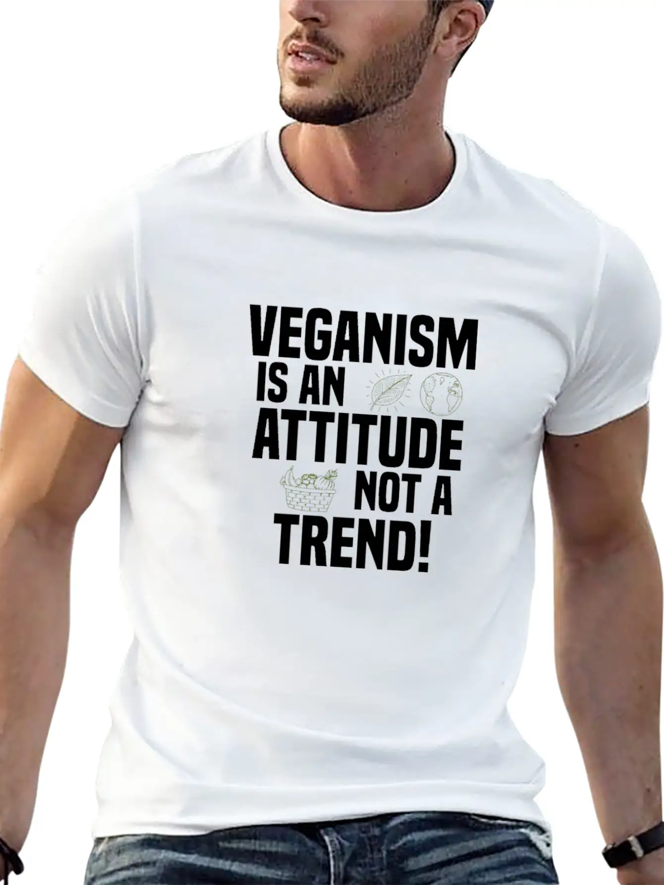 Vegan Veganism Vegetarian Modern Fit Casual T-Shirt – Clean And Versatile Design