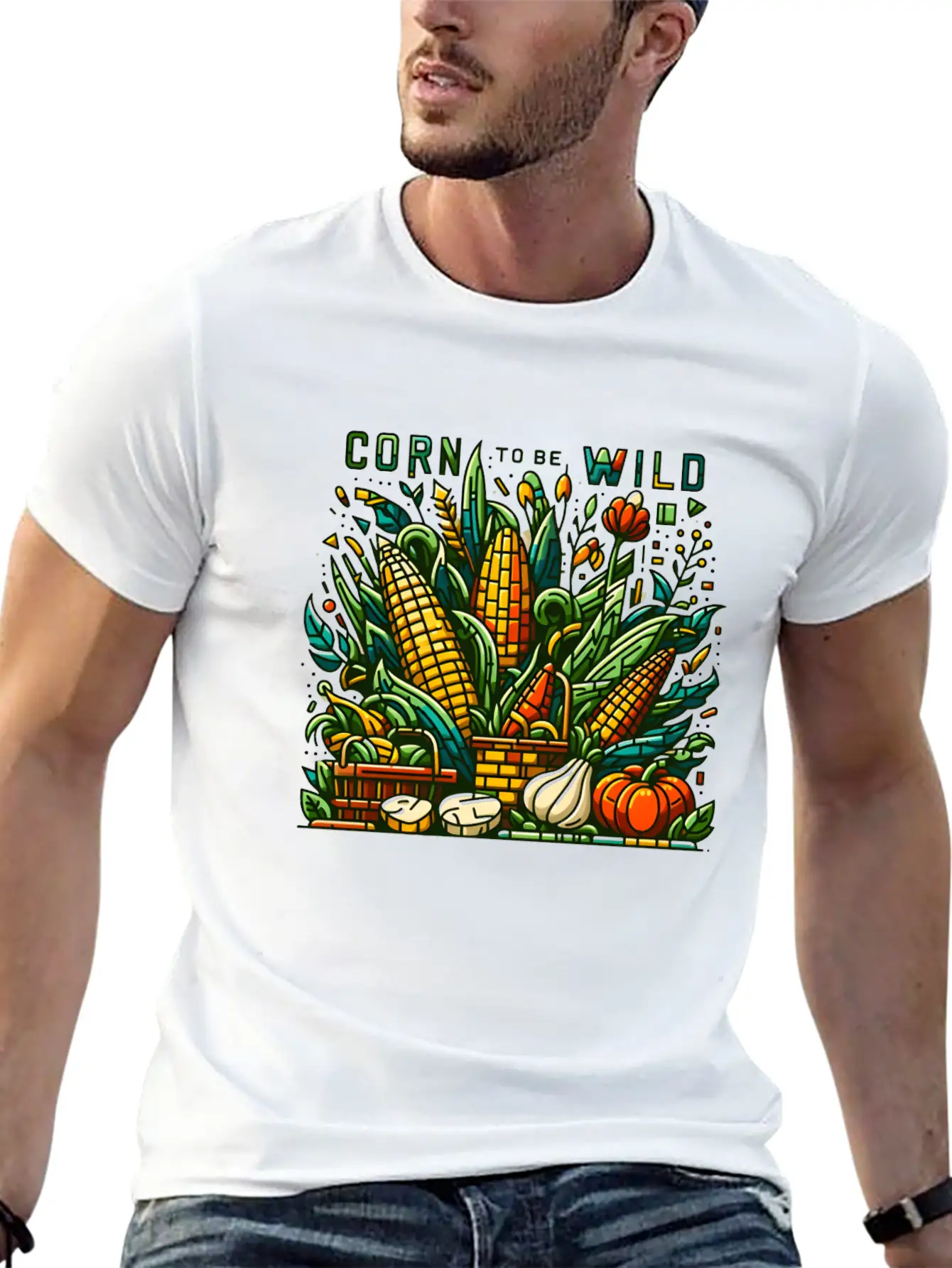 Vegetable Garden: Corn To Be Wild Modern Fit Casual T-Shirt – Clean And Versatile Design