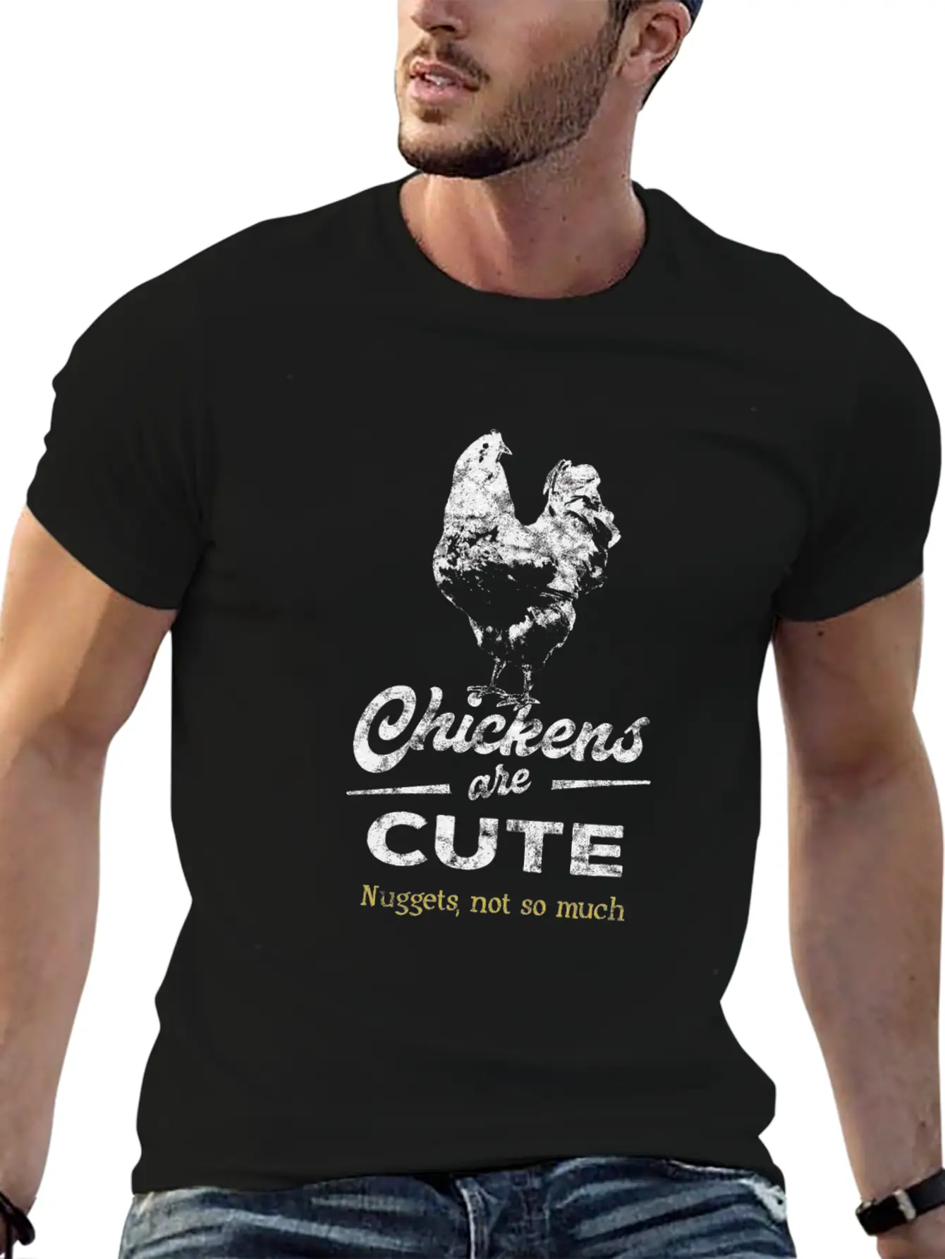 Vegetarian Chicken Lightweight Cotton T-Shirt – Daily Comfort Graphic Shirt