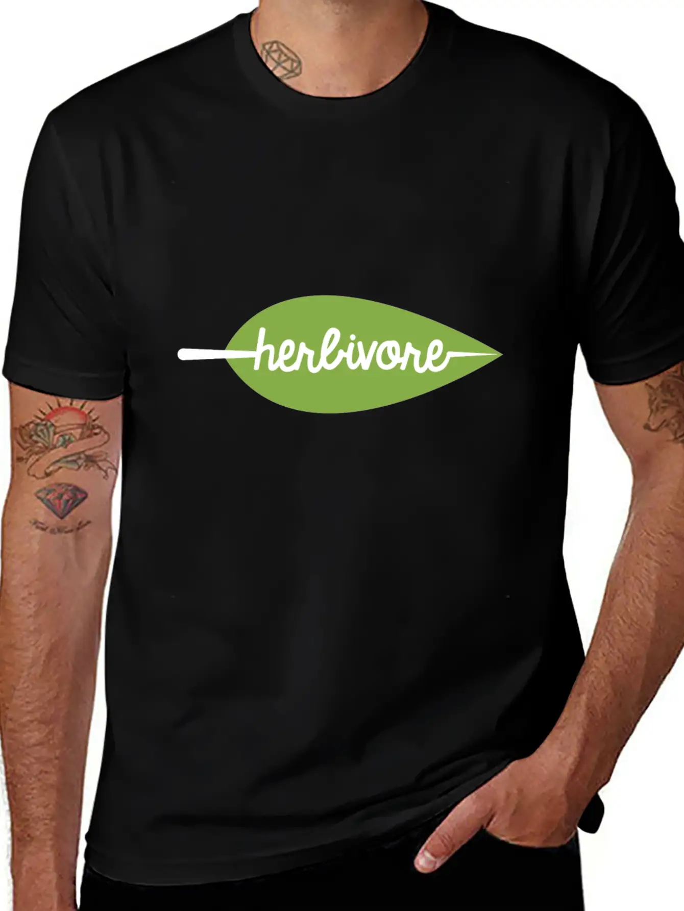 Vegetarian / Vegan Shirt. Eat Plants, No Animals. Stylish Everyday T-Shirt ��� Unisex Basic Cotton Tee