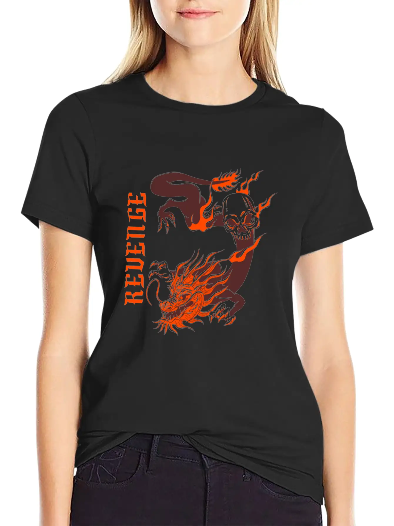 Vengeful Red Dragon Basic Graphic T-Shirt – Daily Comfort In Soft Cotton