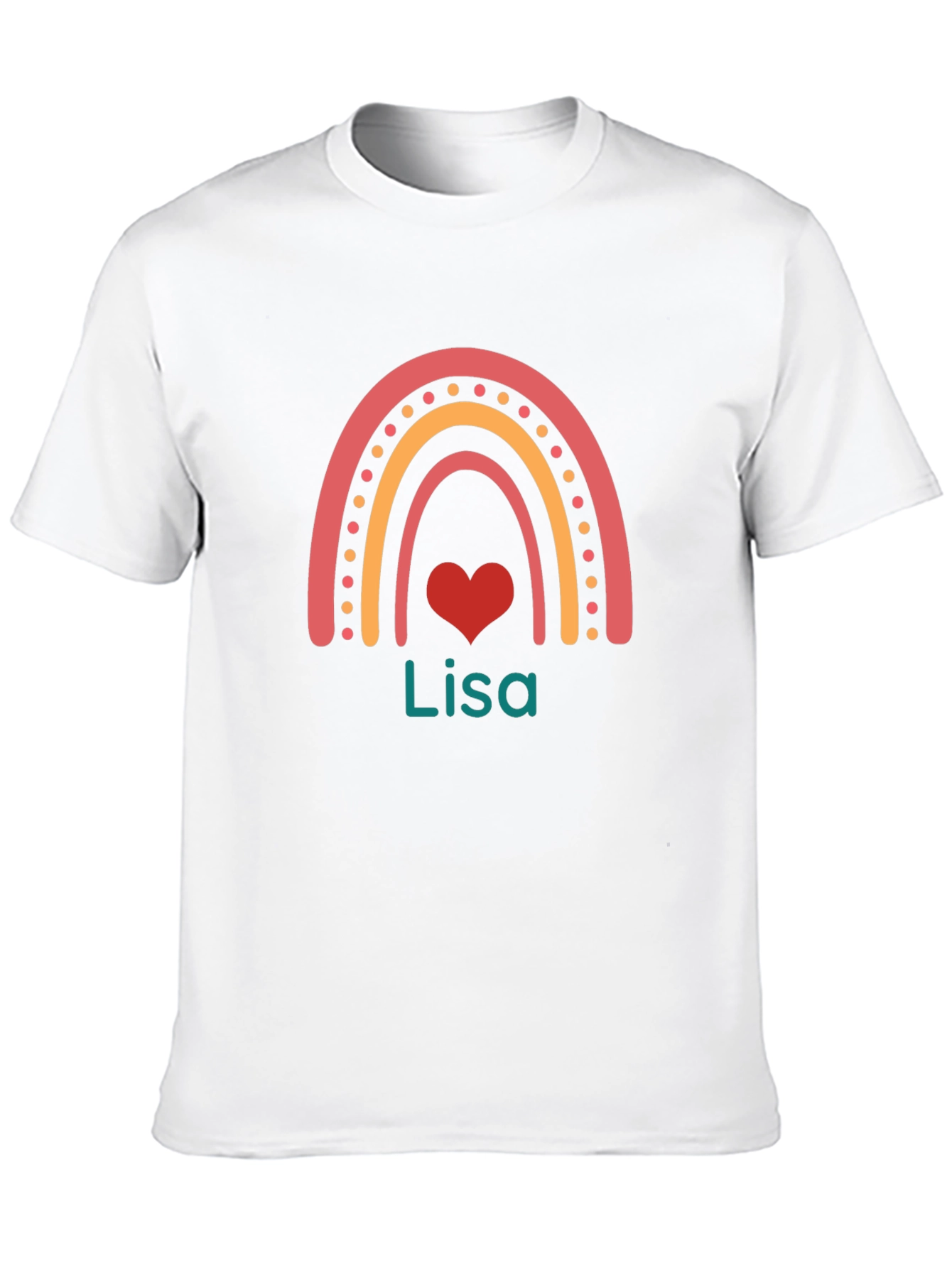 Personalized Lisa Rainbow Heart T-Shirt