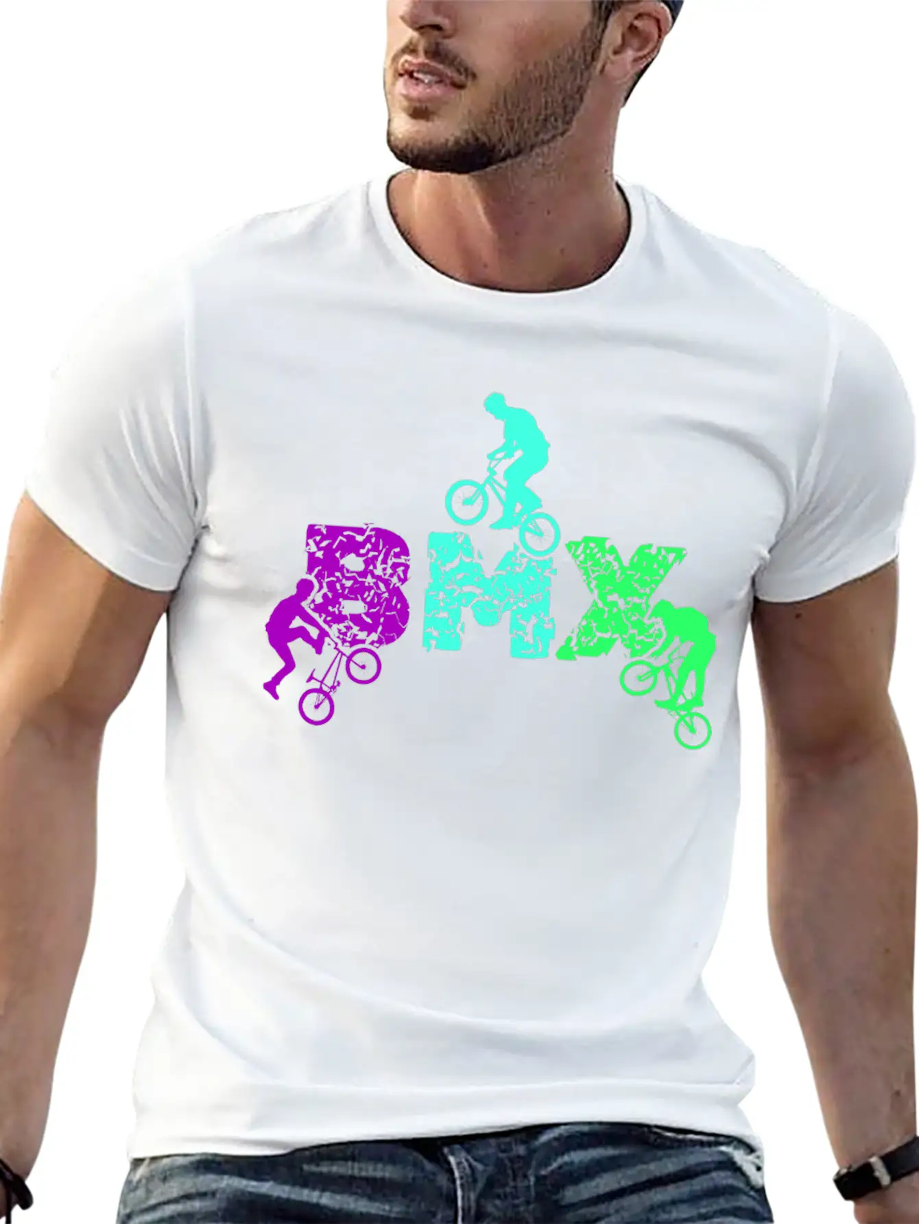 Vintage Bike Outfit, Bicycle Urban Freestyle BMX Relaxed Everyday Tee – Lightweight And Durable Cotton
