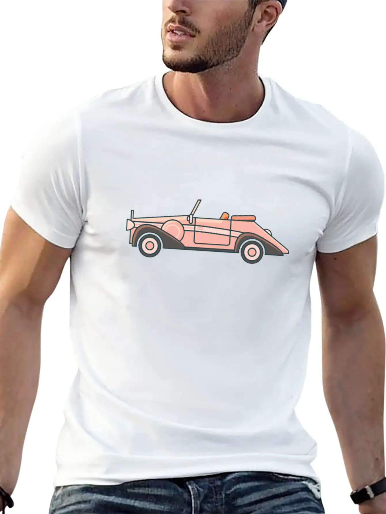 Vintage Car Lightweight Cotton T-Shirt – Daily Comfort Graphic Shirt