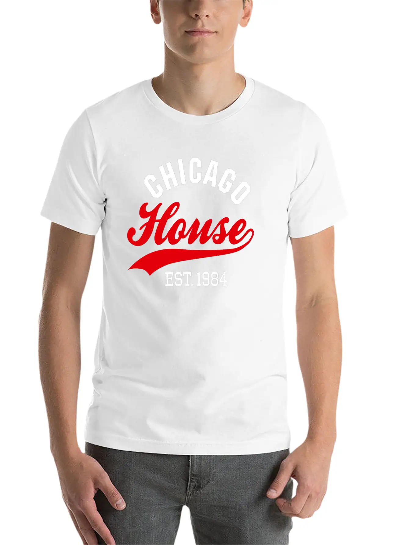 Vintage Chicago House Est. 1984 House Music Party Modern Fit Casual T-Shirt – Clean And Versatile Design