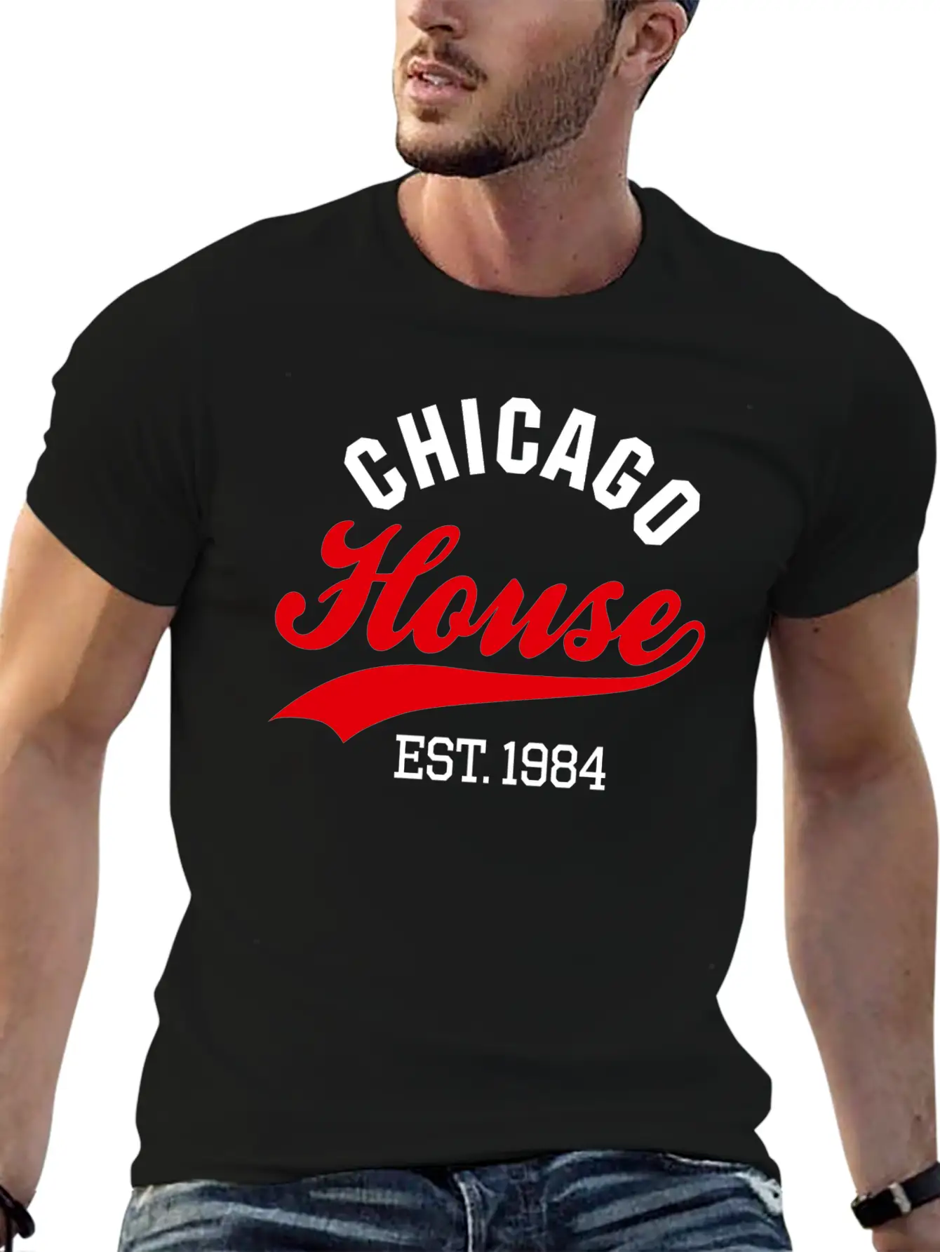 Vintage Chicago House Est. 1984 House Music Party Modern Fit Casual T-Shirt – Clean And Versatile Design