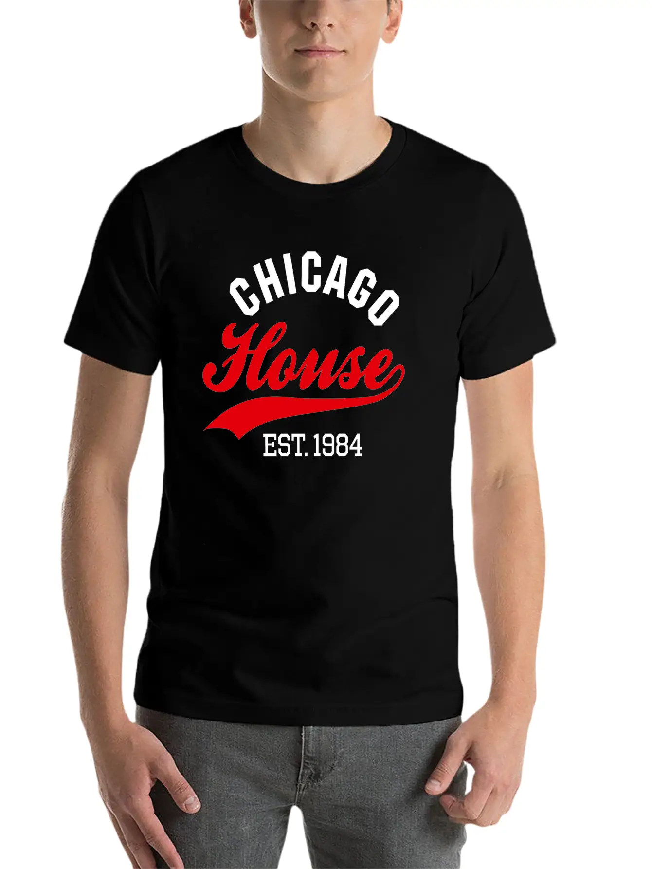 Vintage Chicago House Est. 1984 House Music Party Modern Fit Casual T-Shirt – Clean And Versatile Design