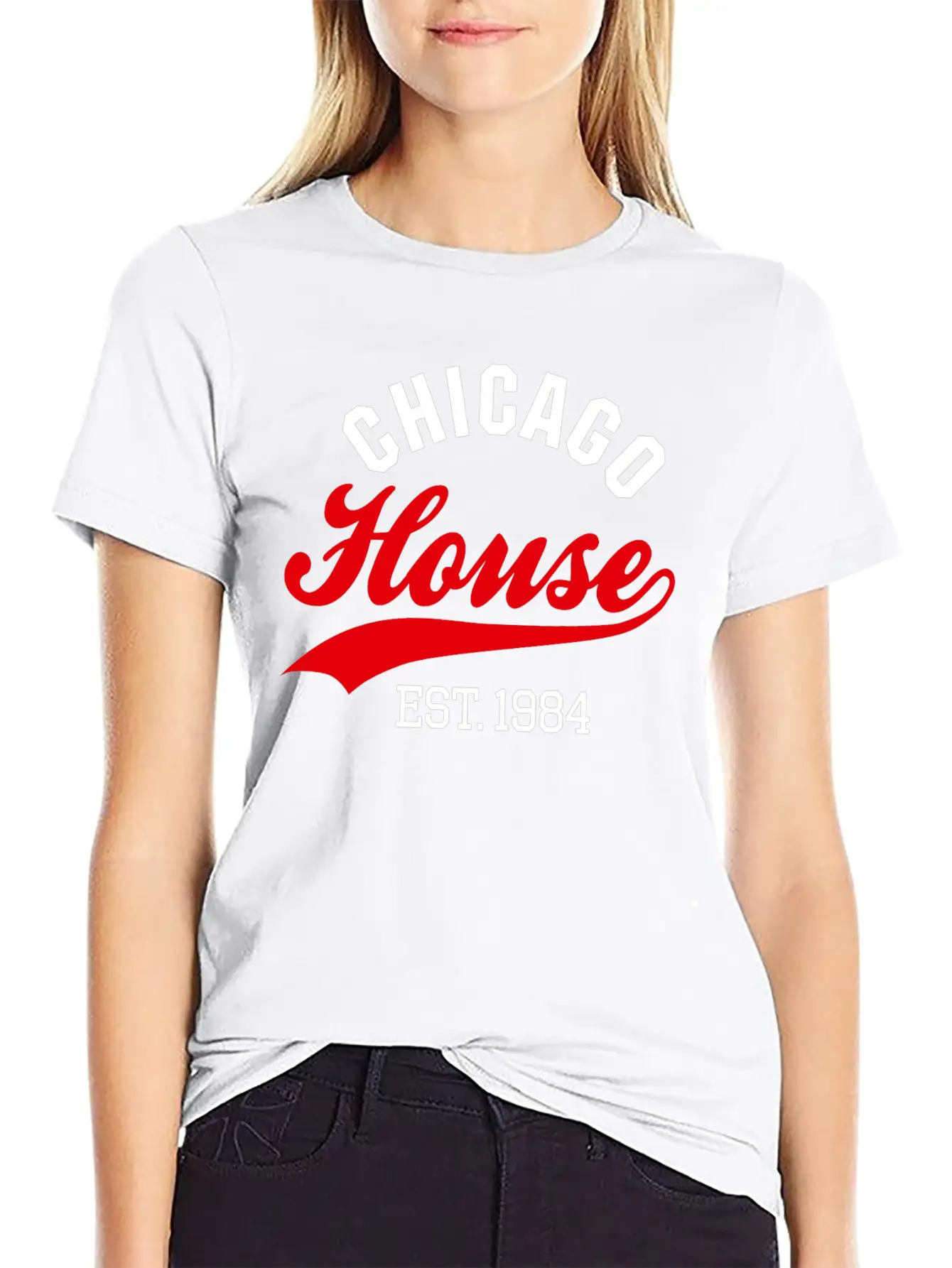 Vintage Chicago House Est. 1984 House Music Party Modern Fit Casual T-Shirt – Clean And Versatile Design