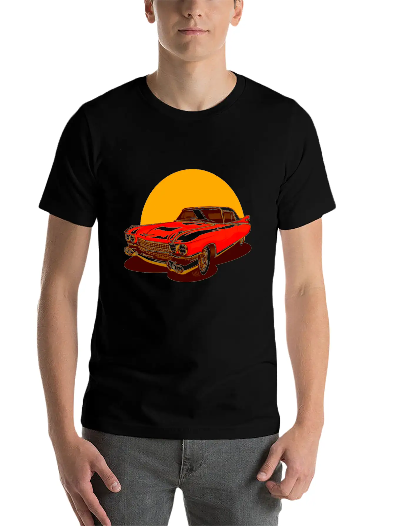 Vintage Classic Car Essential Cotton Tee For Daily Outfits – Unisex Style