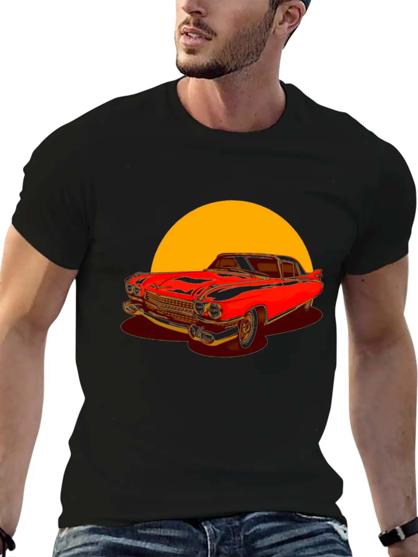 Vintage Classic Car Essential Cotton Tee For Daily Outfits – Unisex Style