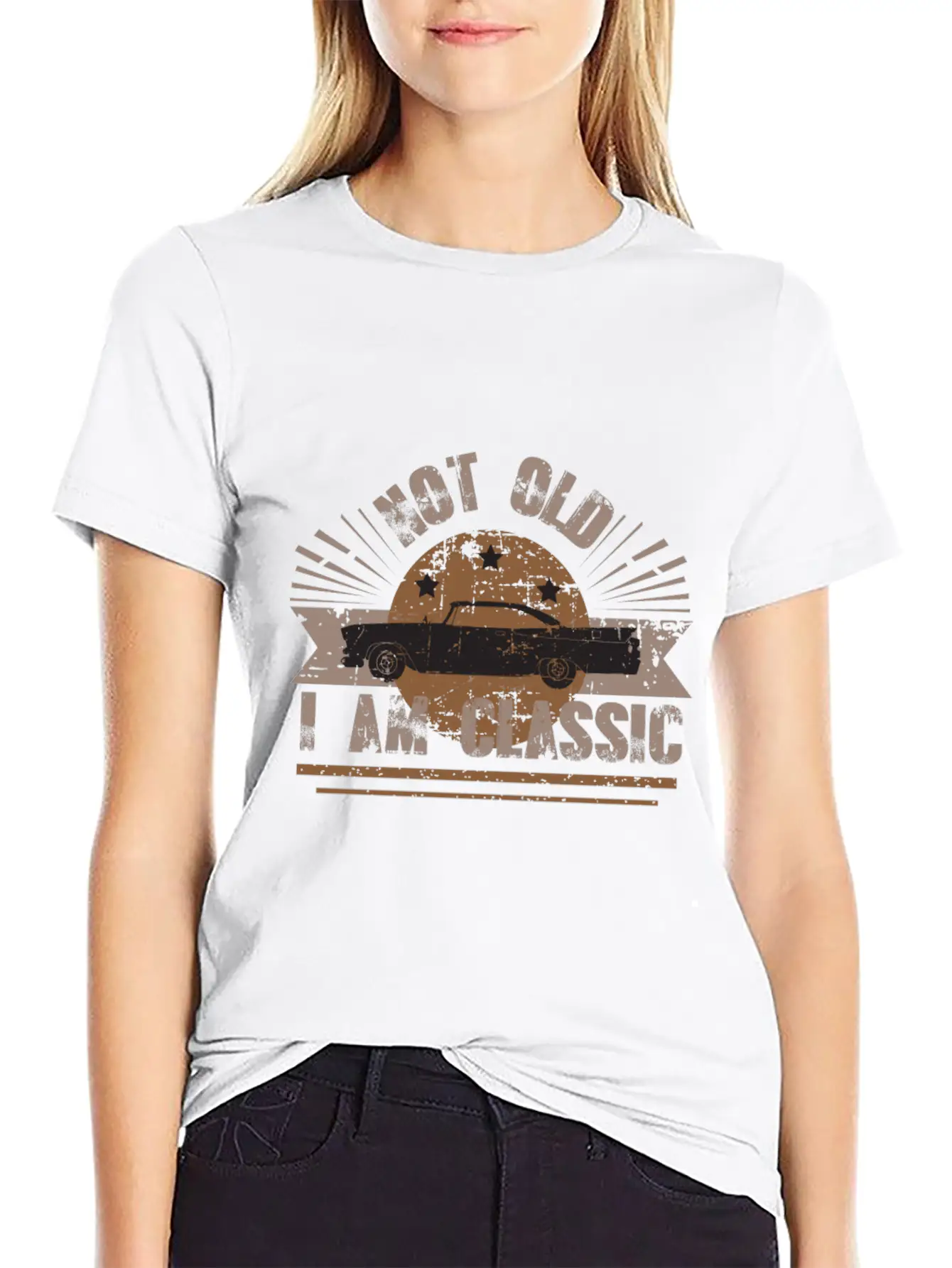 Vintage Classic Cars , Not Old - I Am Classic Modern Fit Casual T-Shirt – Clean And Versatile Design