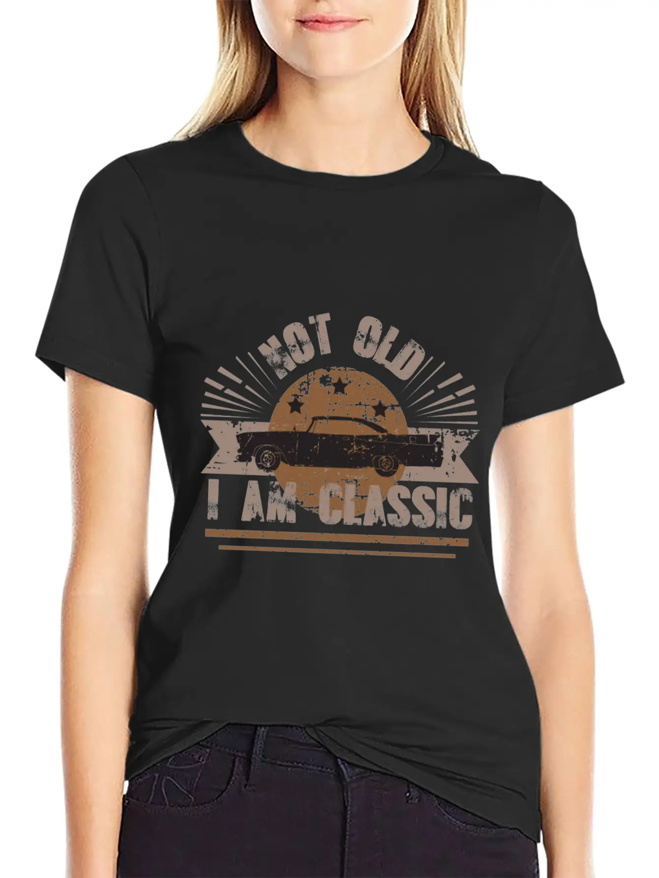 Vintage Classic Cars , Not Old - I Am Classic Modern Fit Casual T-Shirt – Clean And Versatile Design