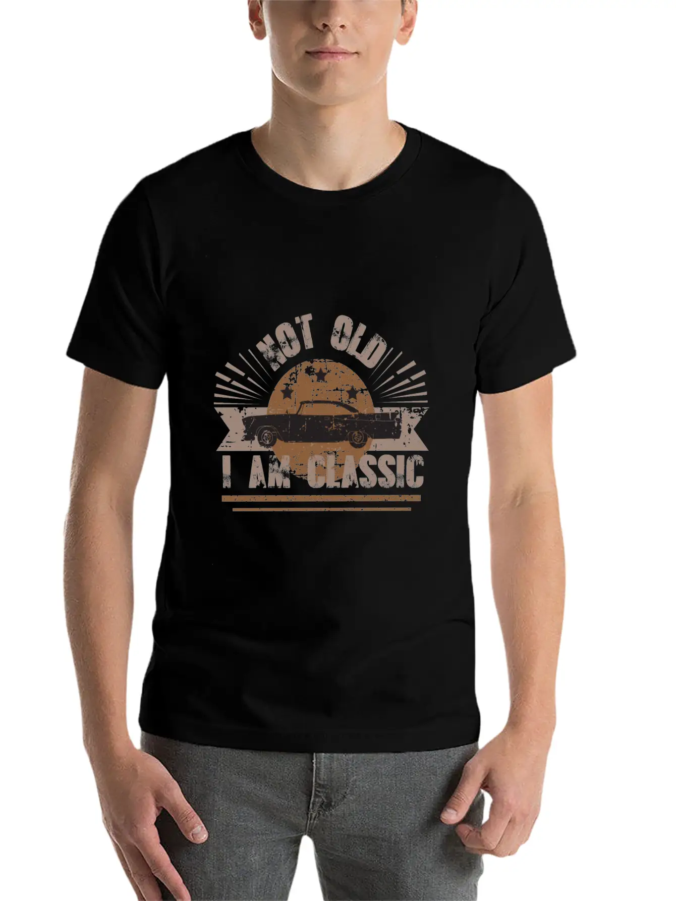 Vintage Classic Cars , Not Old - I Am Classic Modern Fit Casual T-Shirt – Clean And Versatile Design